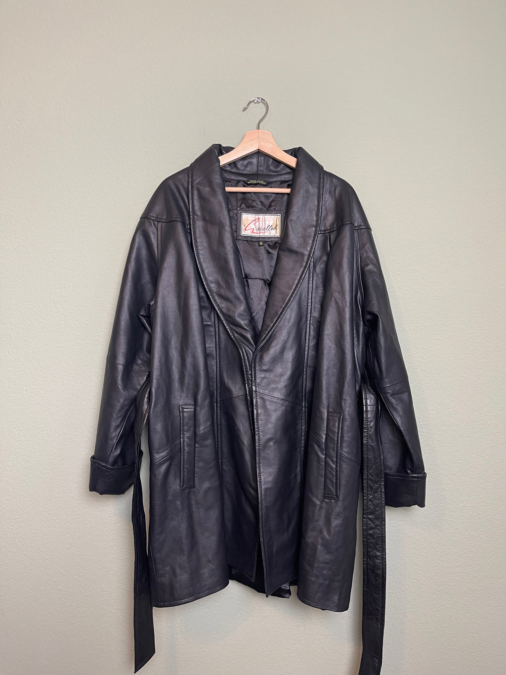 Vintage Wrap Front Leather Jacket sz xl-1x