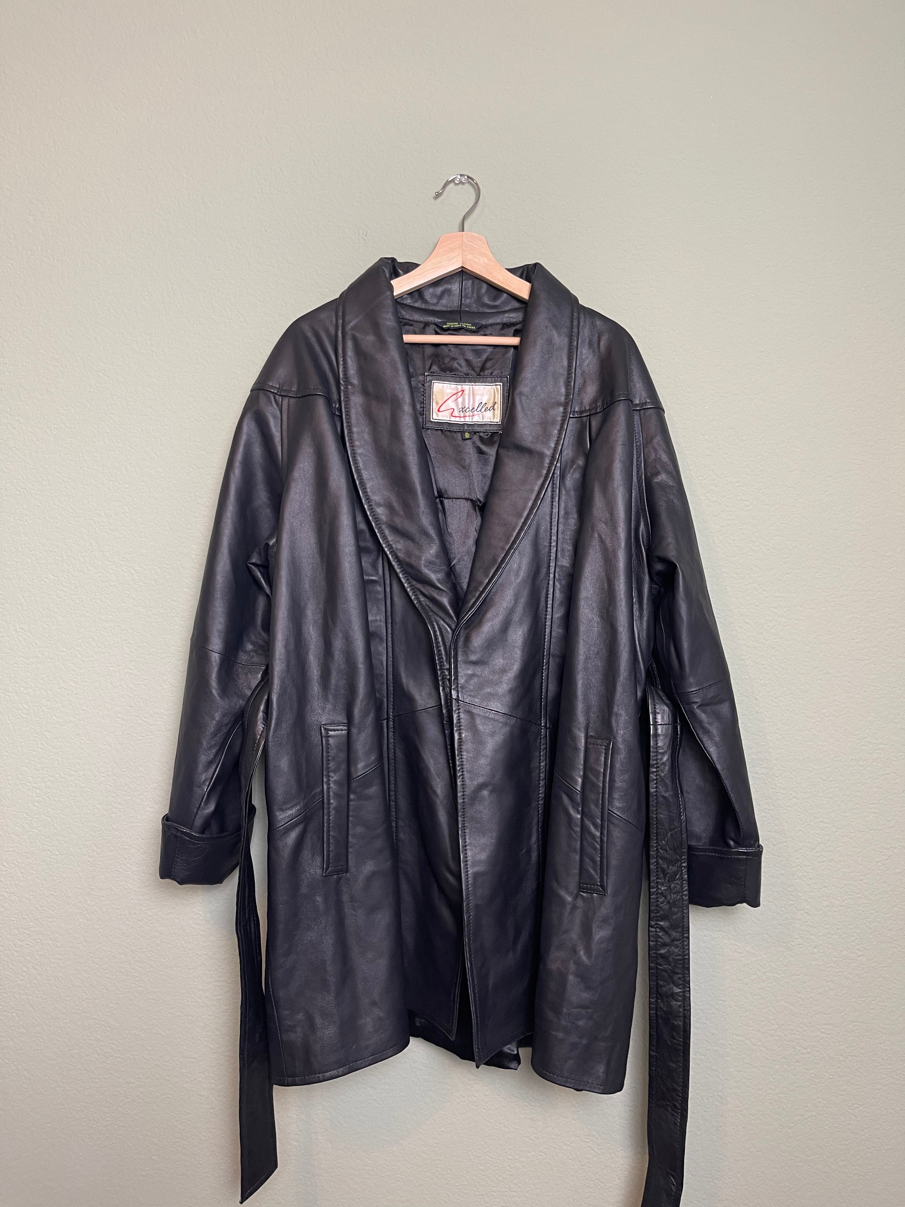 Vintage Wrap Front Leather Jacket sz xl-1x