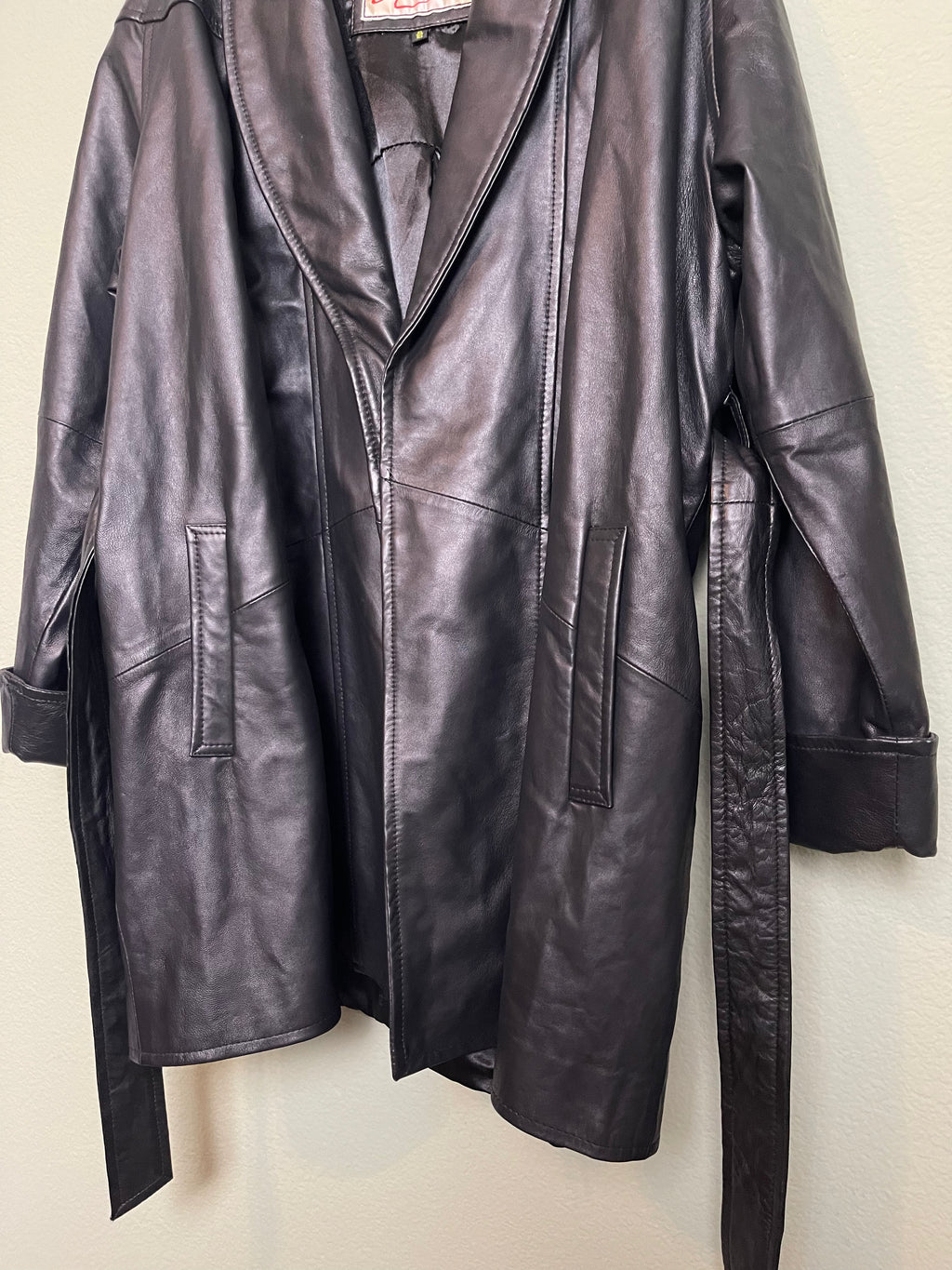 Vintage Wrap Front Leather Jacket sz xl-1x