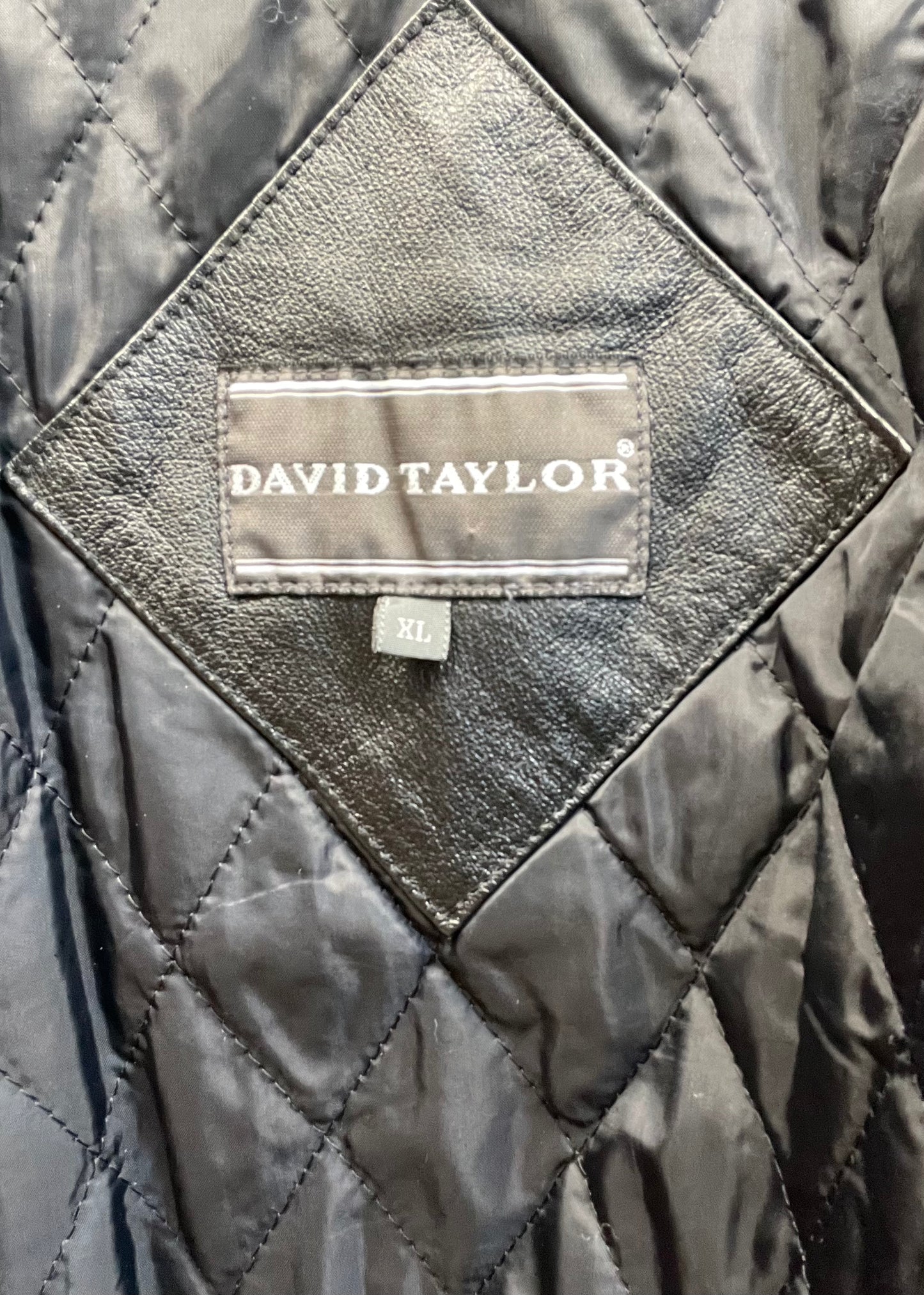 Vintage David Taylor Black Leather Bomber Style Jacket