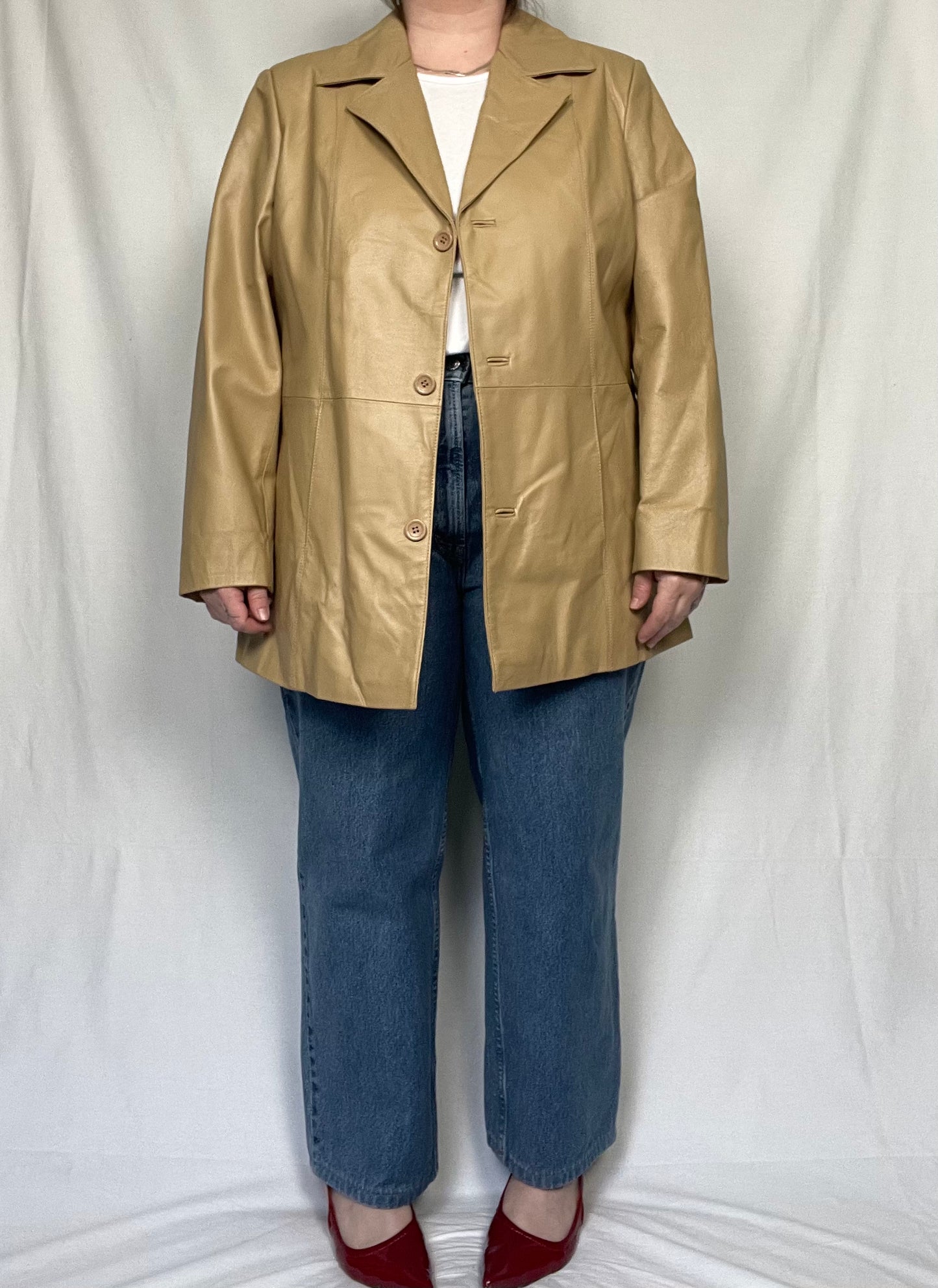 Vintage Y2K Tan Leather Jacket