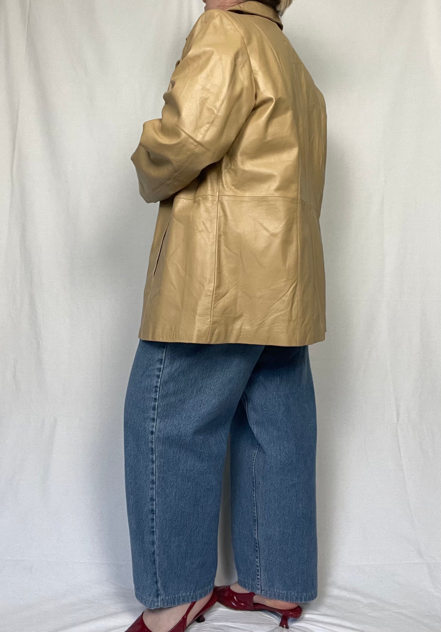 Vintage Y2K Tan Leather Jacket