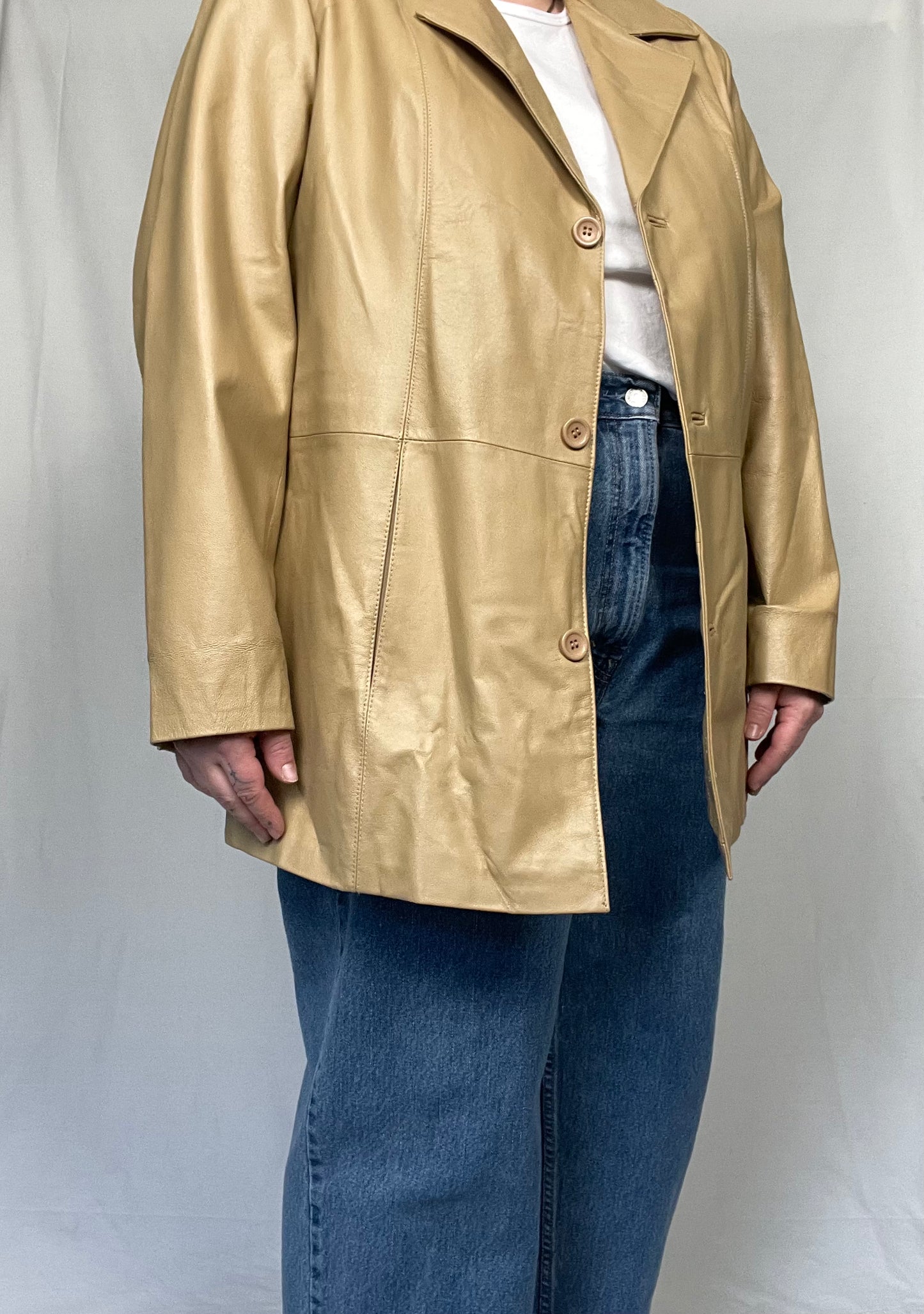 Vintage Y2K Tan Leather Jacket