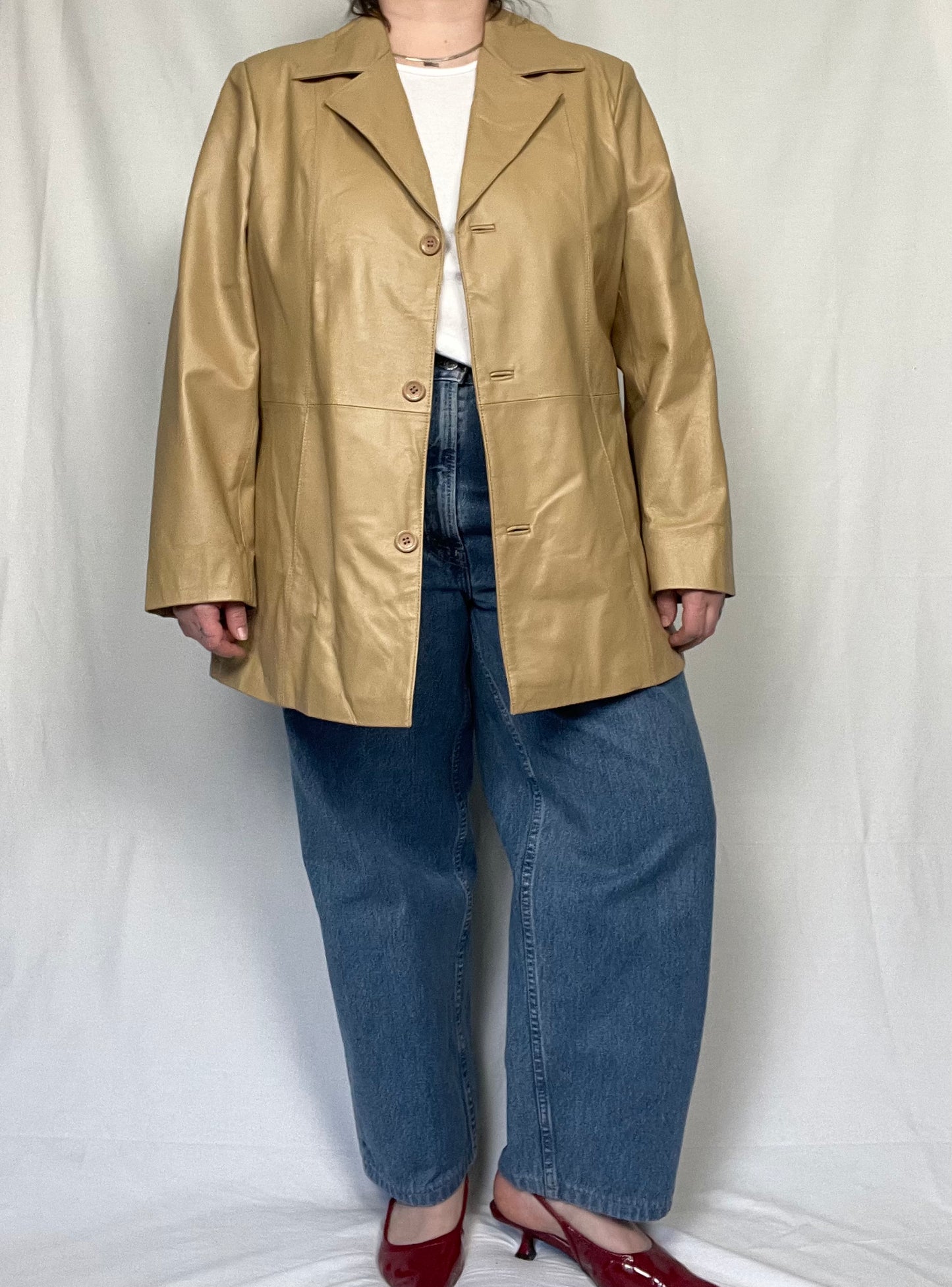 Vintage Y2K Tan Leather Jacket