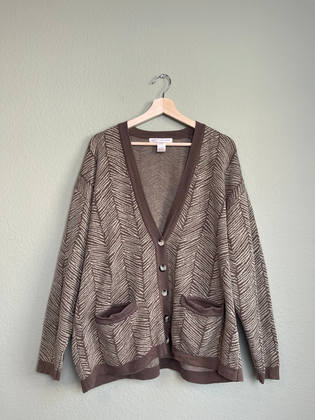 Vintage Menswear Jones New York Pattern Cardi sz L-1x