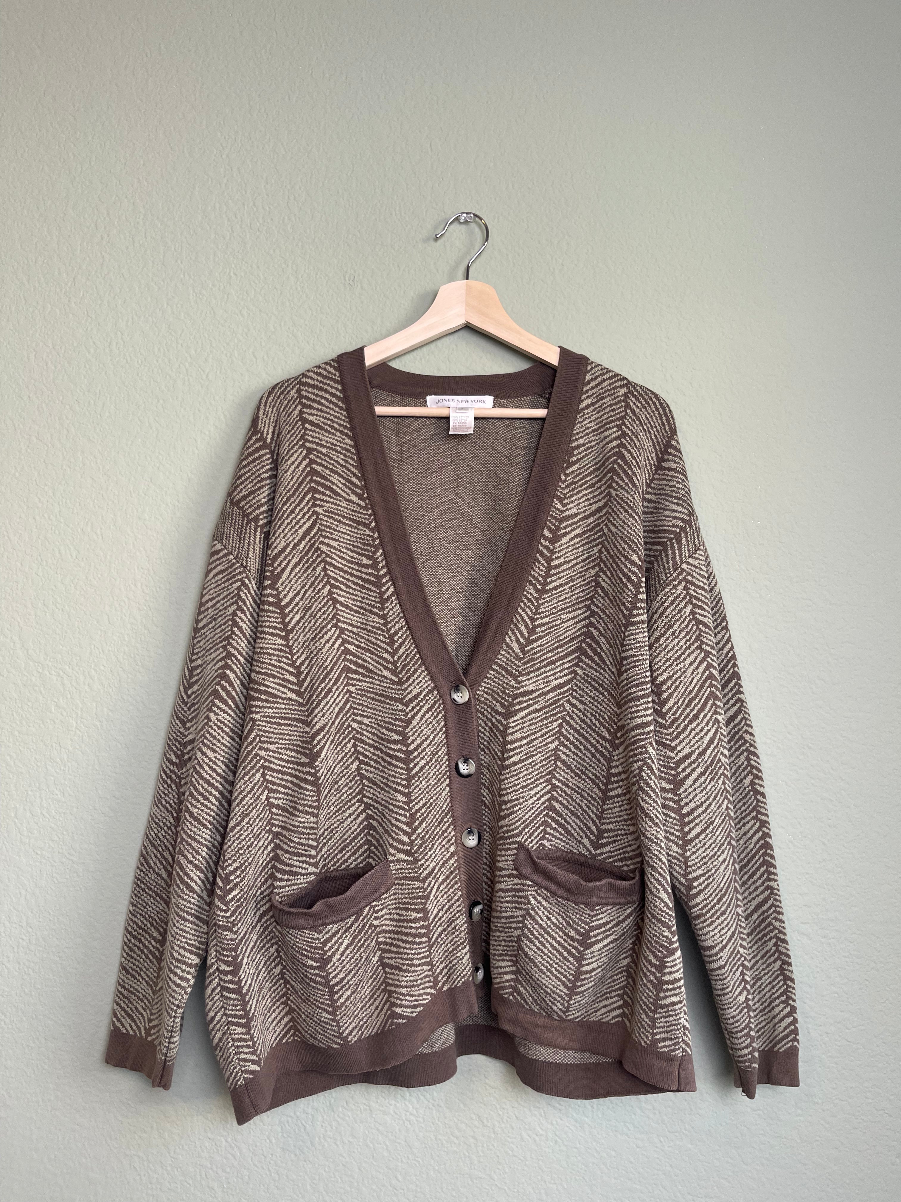 Vintage Menswear Jones New York Pattern Cardi sz L-1x