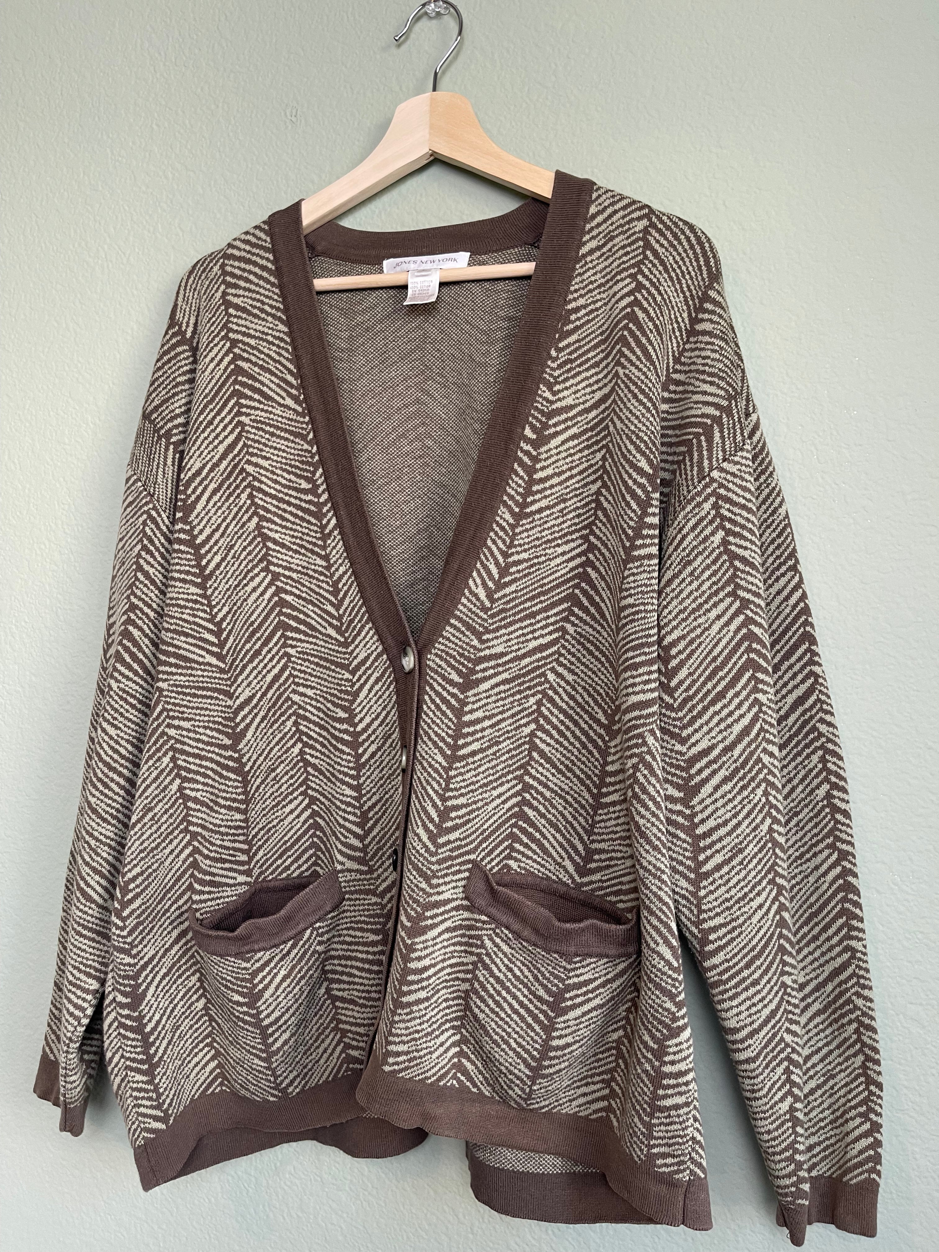Vintage Menswear Jones New York Pattern Cardi sz L-1x