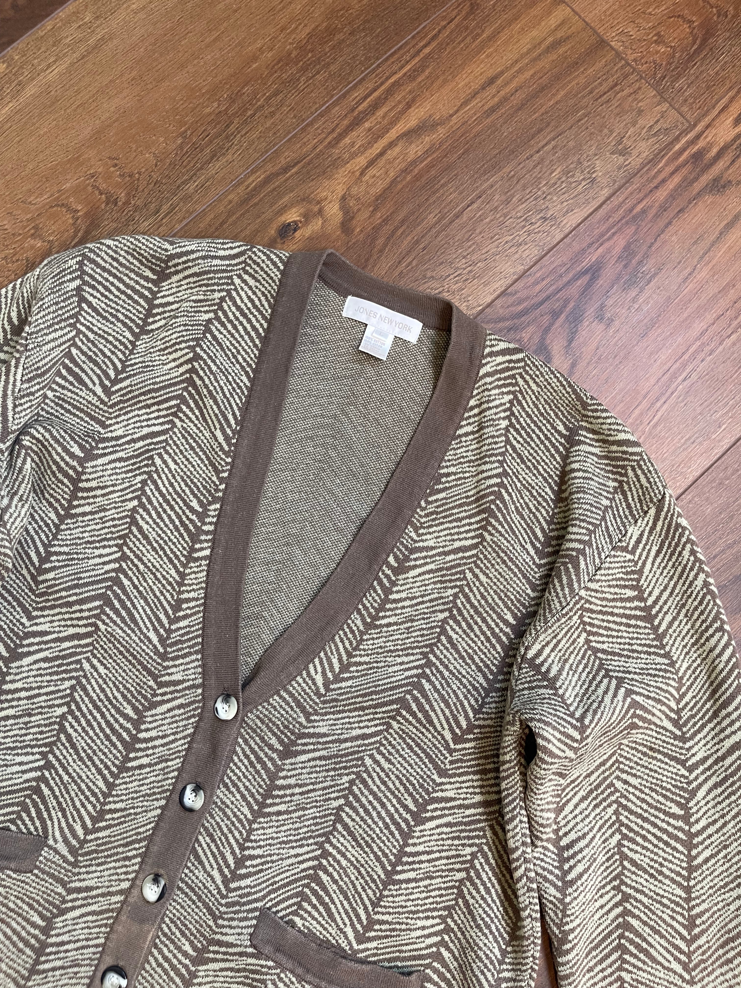 Vintage Menswear Jones New York Pattern Cardi sz L-1x