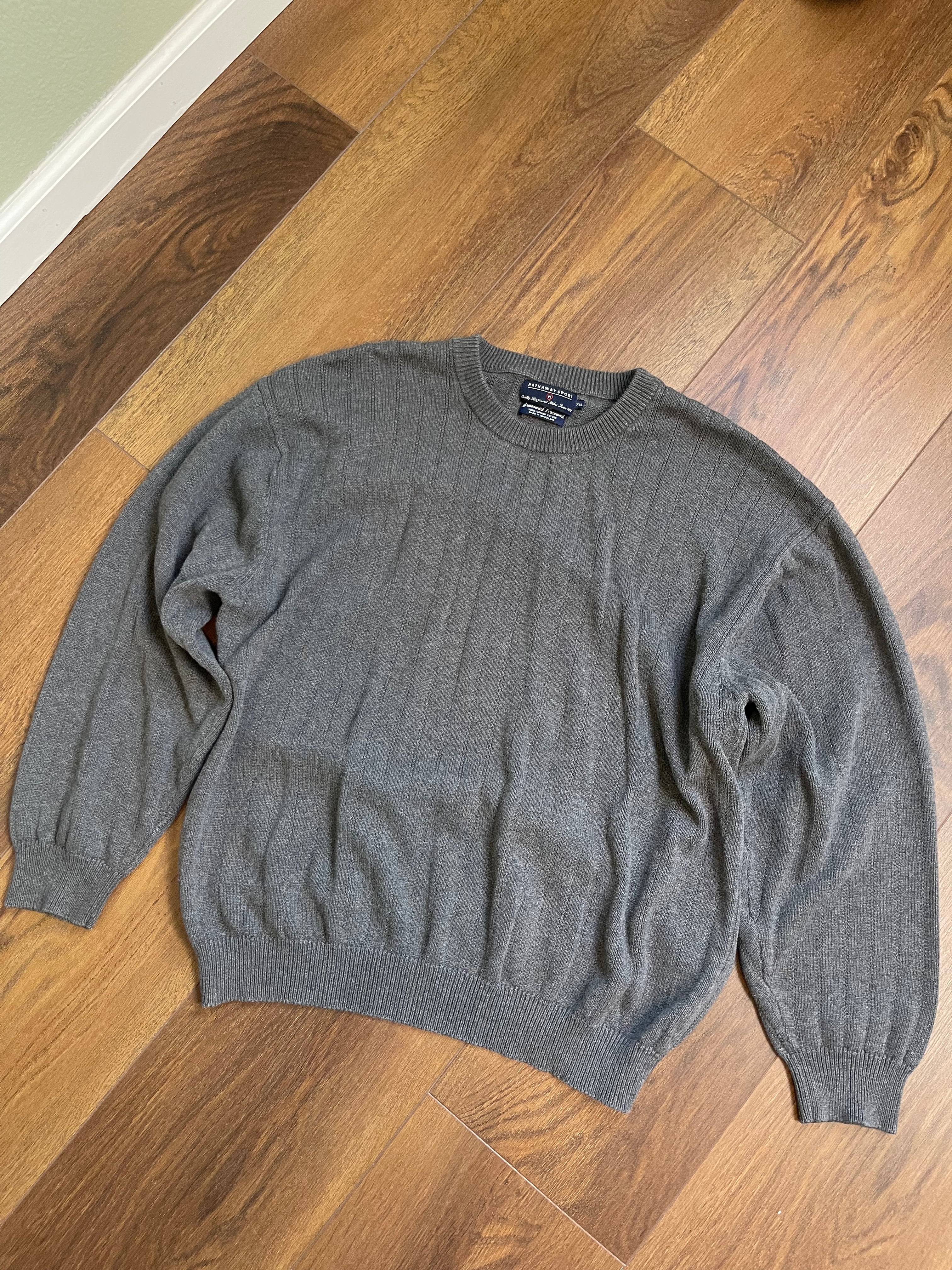 Charcoal Gray Menswear Crewneck Sweater sz xxl