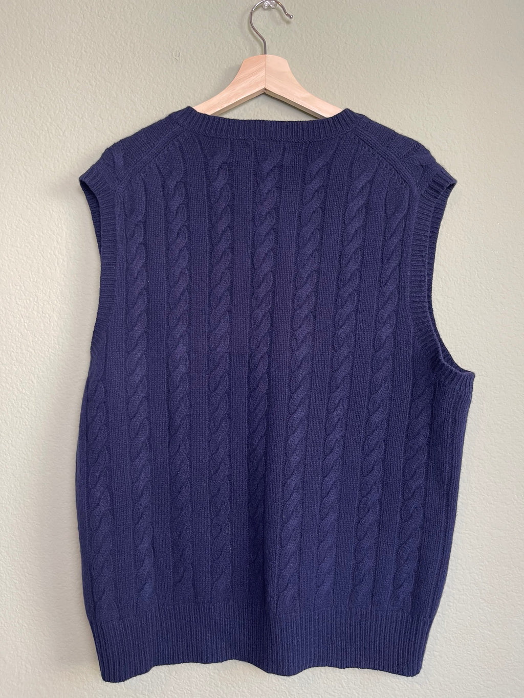 Ralph Lauren Navy Menswear Cable Knit Sweater Vest sx l-1x