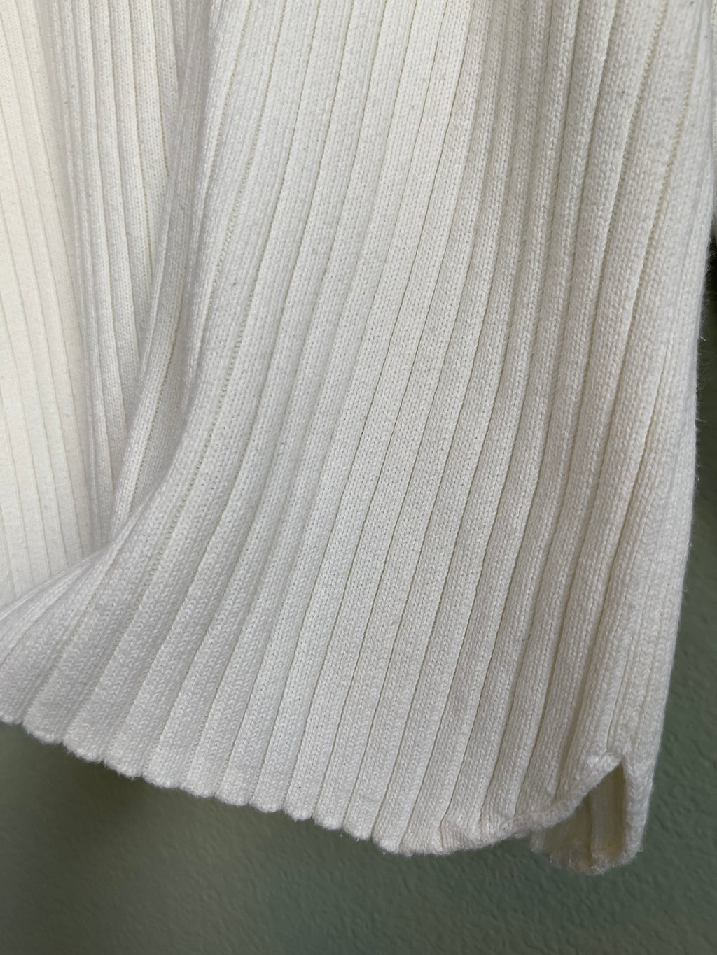 Vintage Ivory Ribbed Mock Neck Sweater Top sz 2x