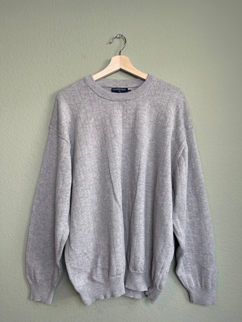 Light Gray Menswear Knit Crewneck Sweater sz xxl