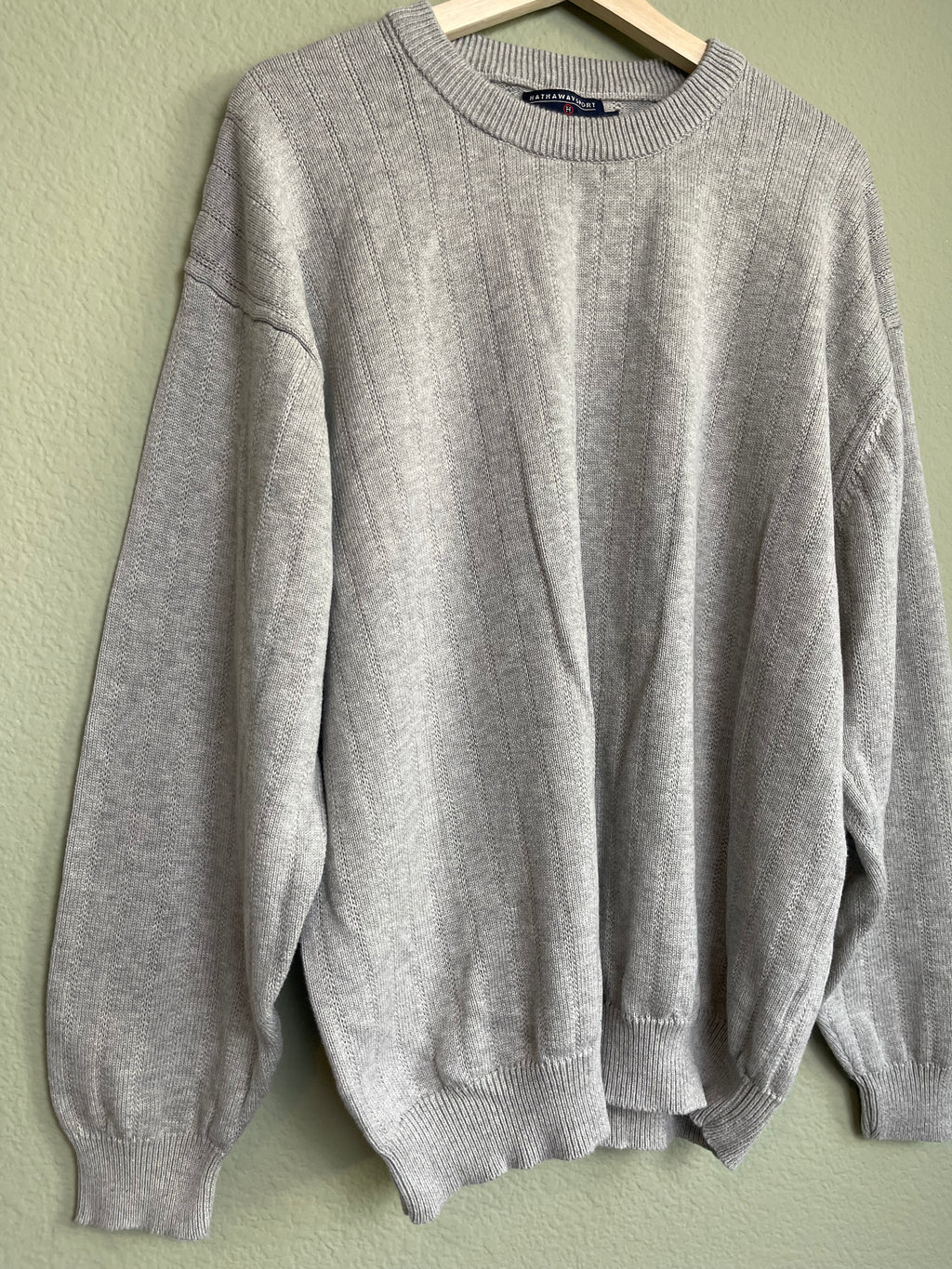 Light Gray Menswear Knit Crewneck Sweater sz xxl