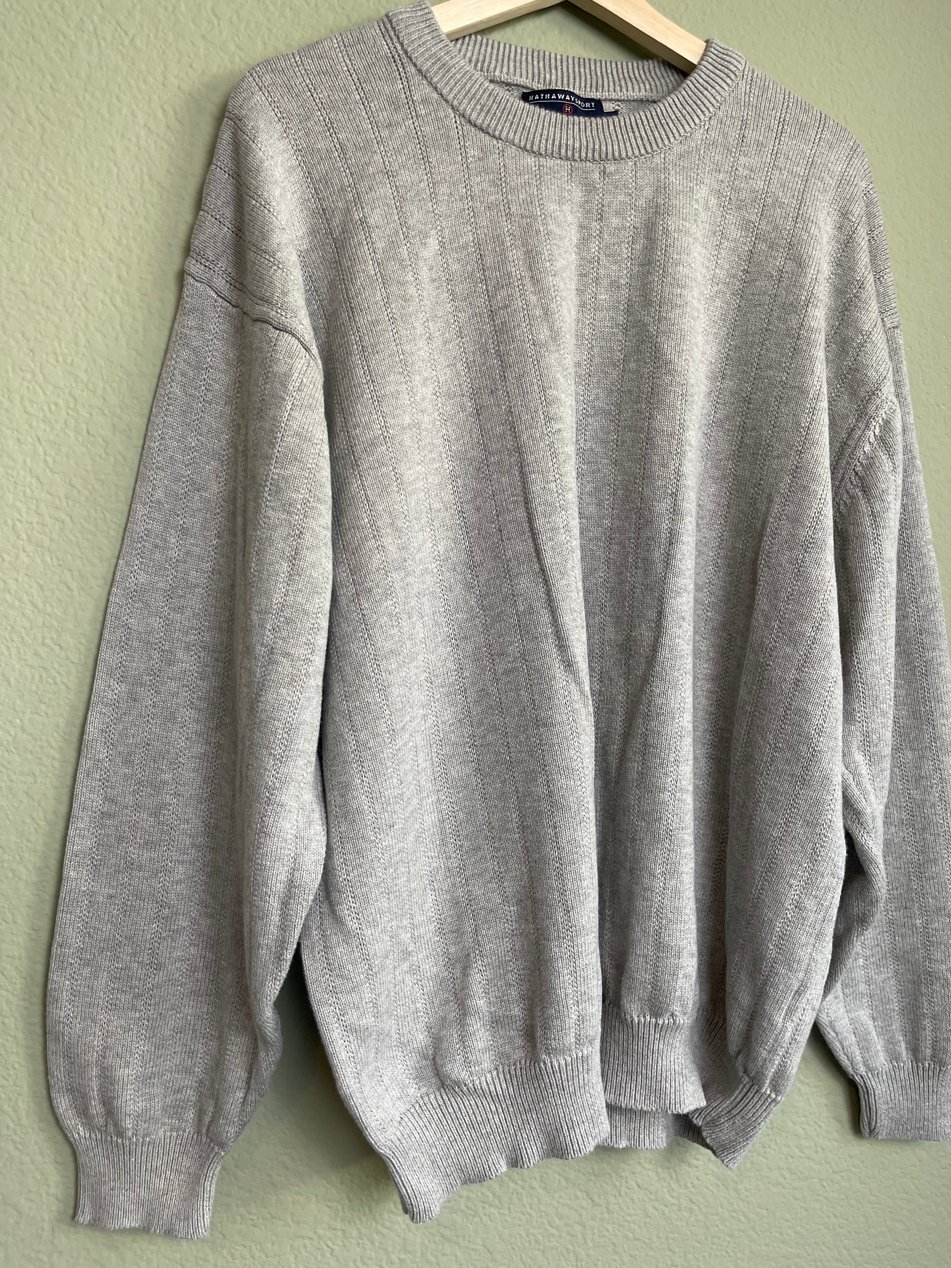 Light Gray Menswear Knit Crewneck Sweater sz xxl