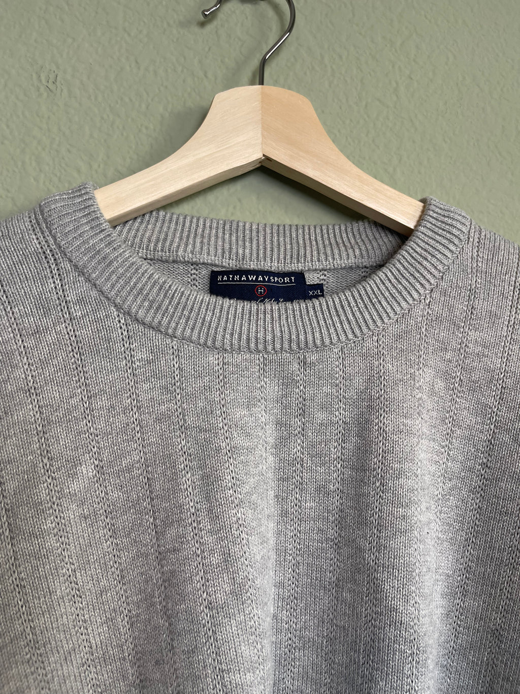 Light Gray Menswear Knit Crewneck Sweater sz xxl