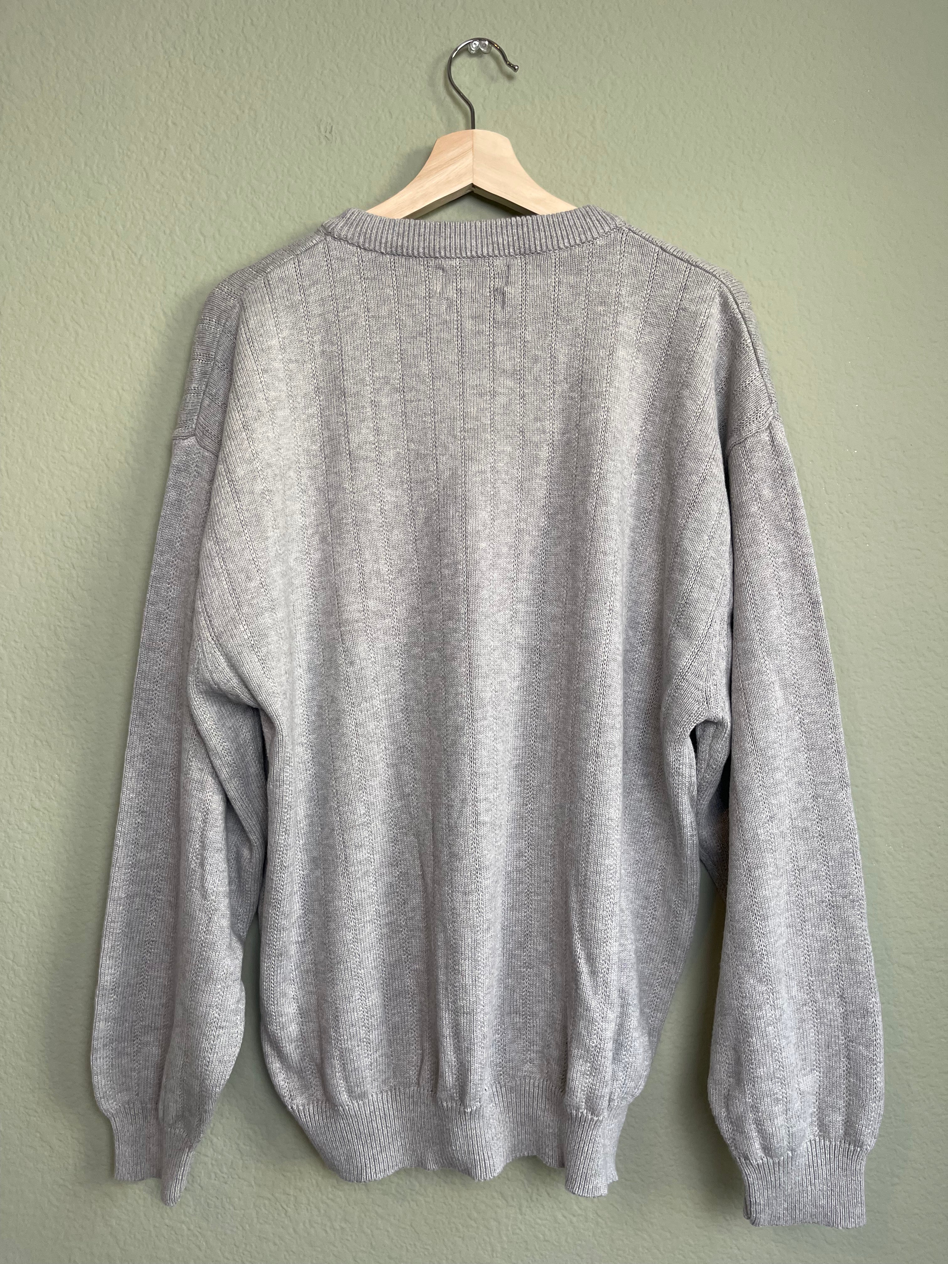 Light Gray Menswear Knit Crewneck Sweater sz xxl