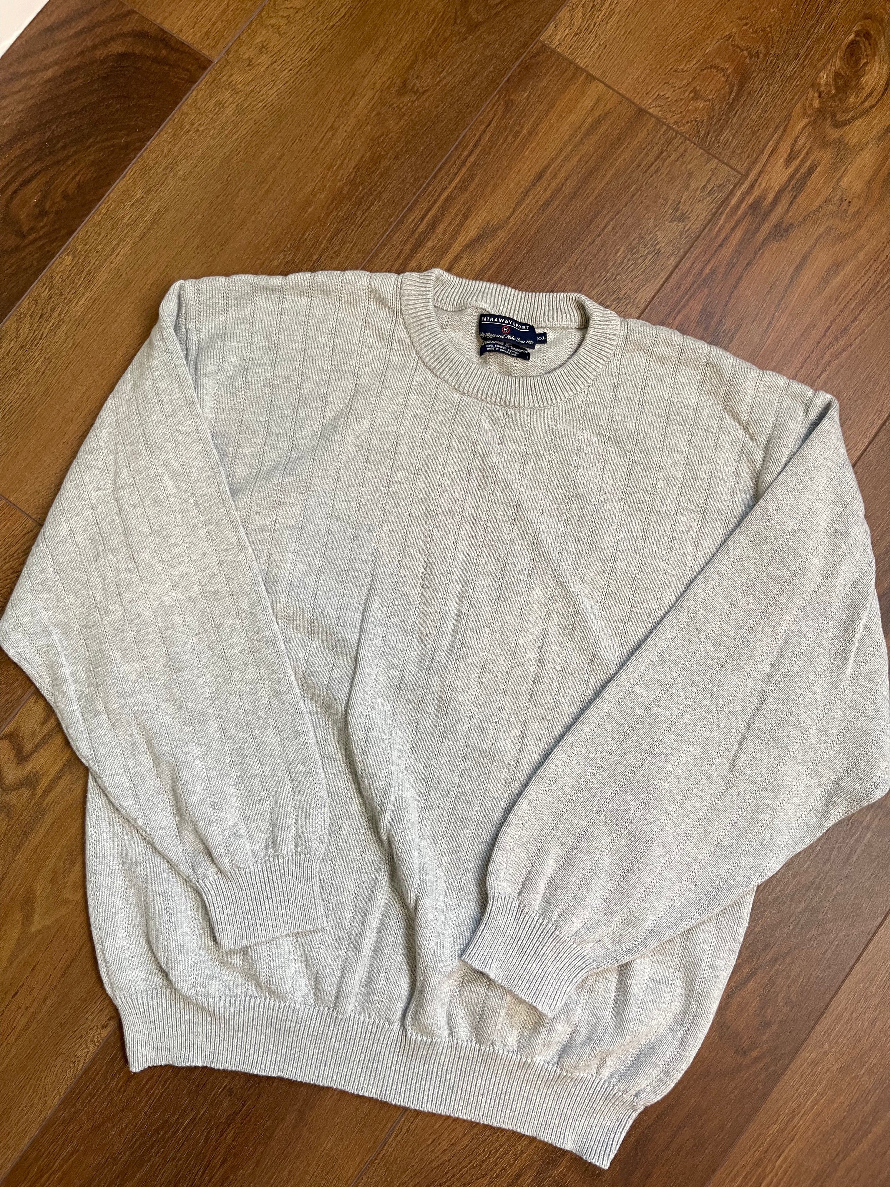Light Gray Menswear Knit Crewneck Sweater sz xxl