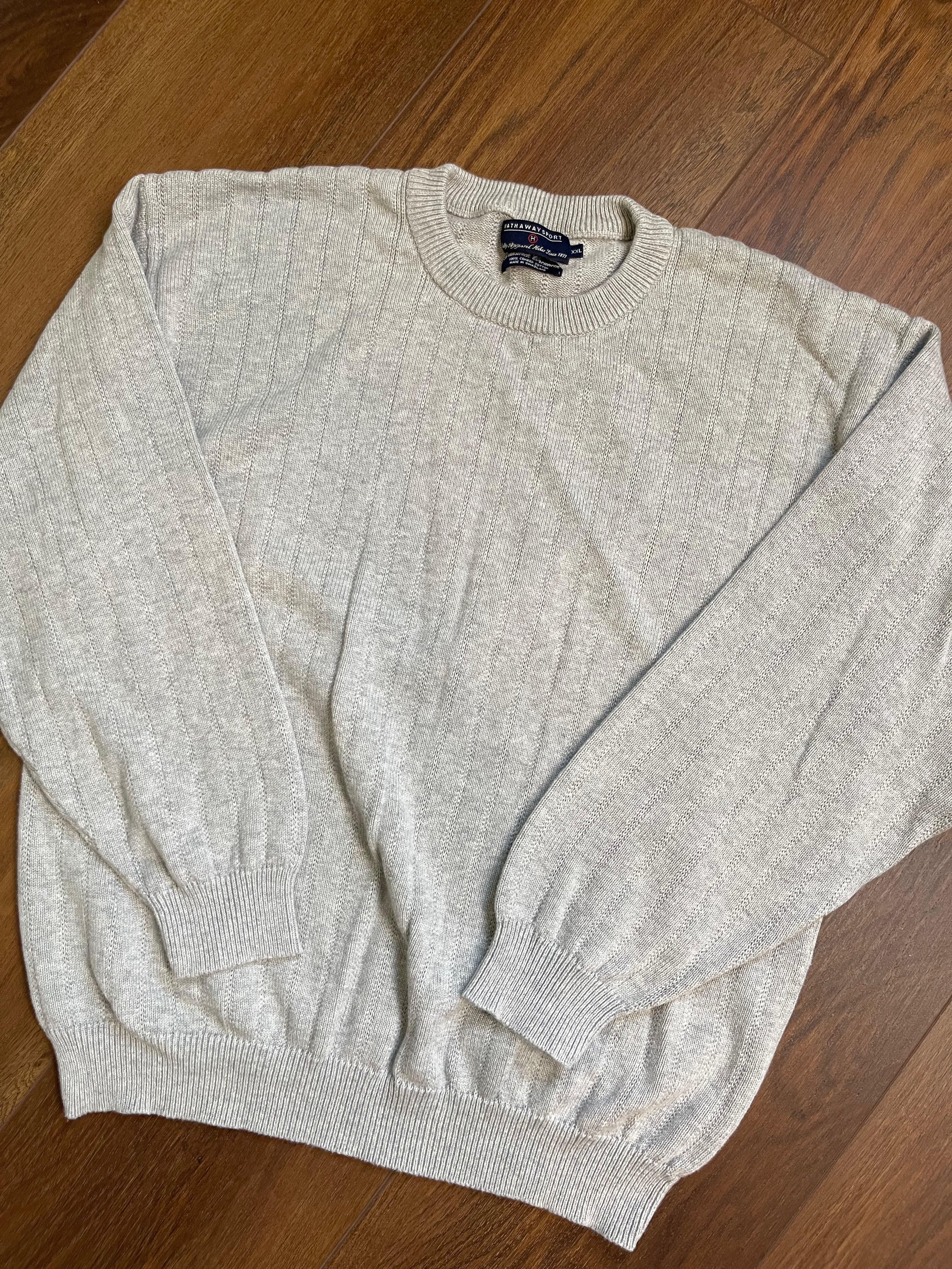 Light Gray Menswear Knit Crewneck Sweater sz xxl