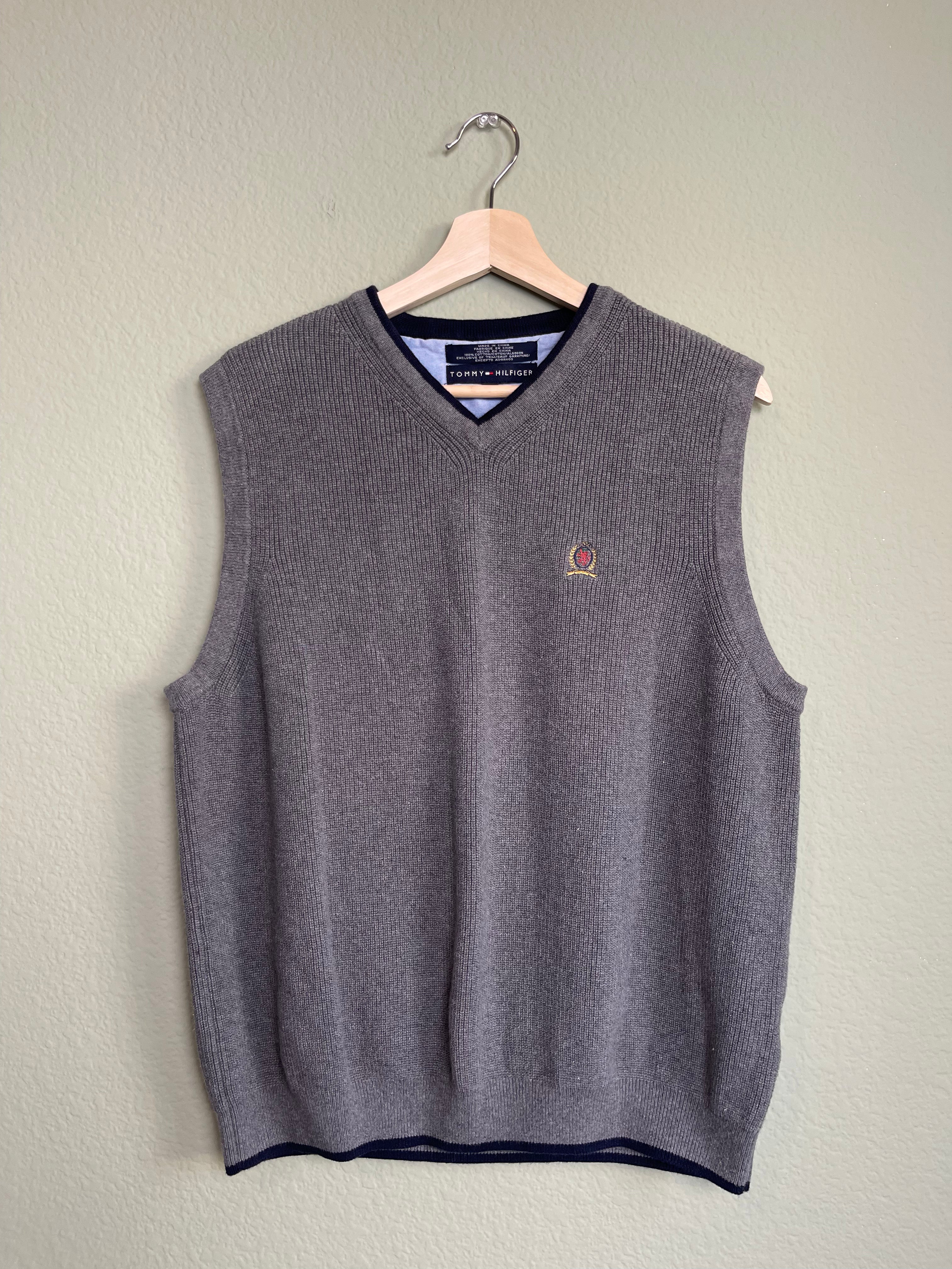 Tommy Hilfiger Cotton Sweater Vest sz l-xl