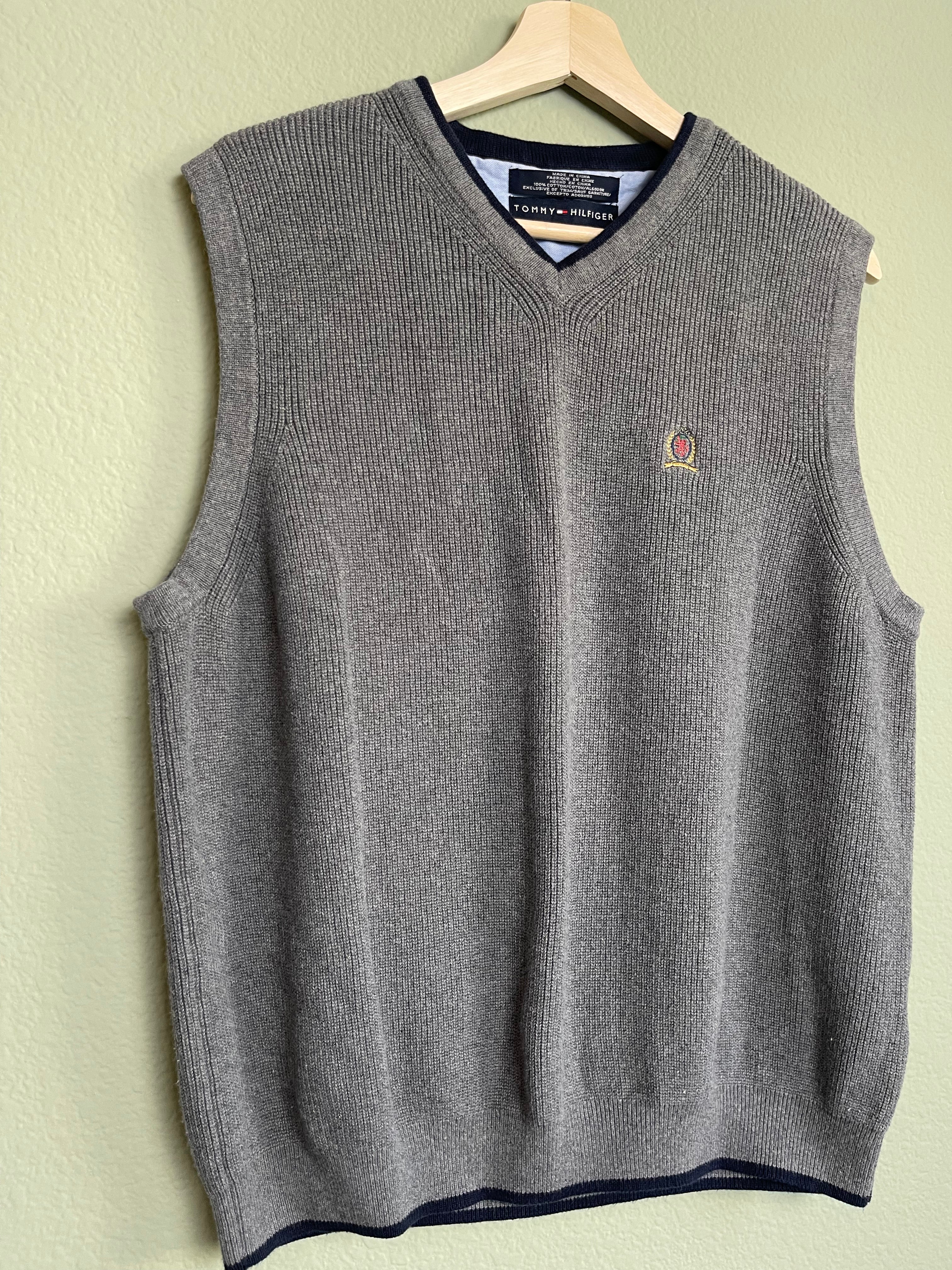 Tommy Hilfiger Cotton Sweater Vest sz l-xl