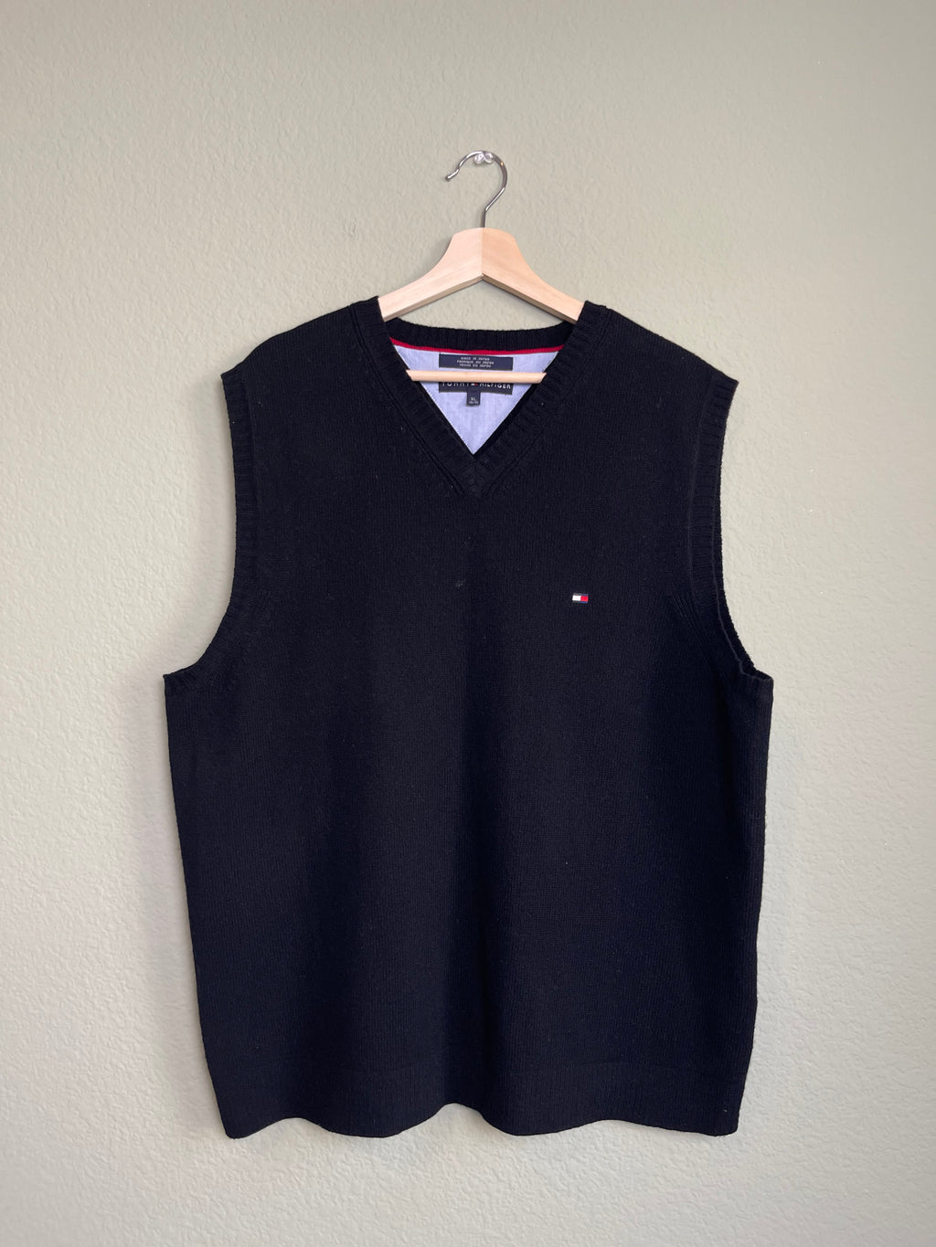 Tommy Hilfiger Black Wool Menswear Sweater Vest sz xl-2x