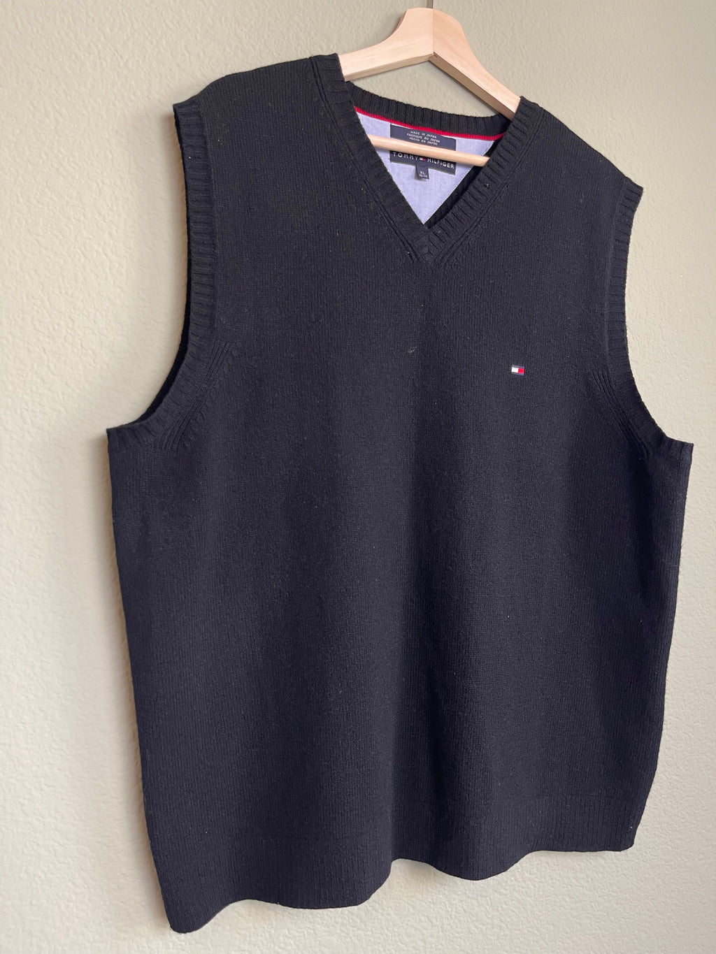 Tommy Hilfiger Black Wool Menswear Sweater Vest sz xl-2x