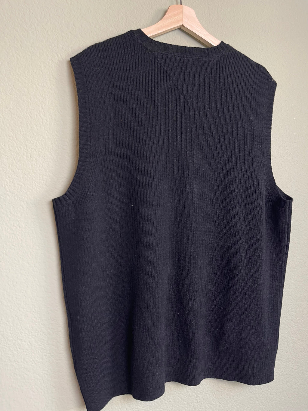 Tommy Hilfiger Black Wool Menswear Sweater Vest sz xl-2x