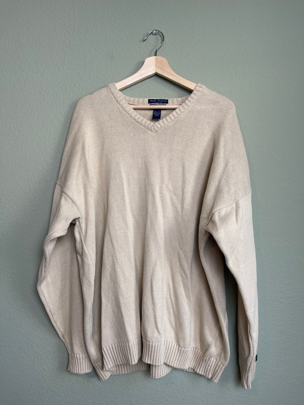 Vintage Menswear V Neck Knit Sweater sz xxl
