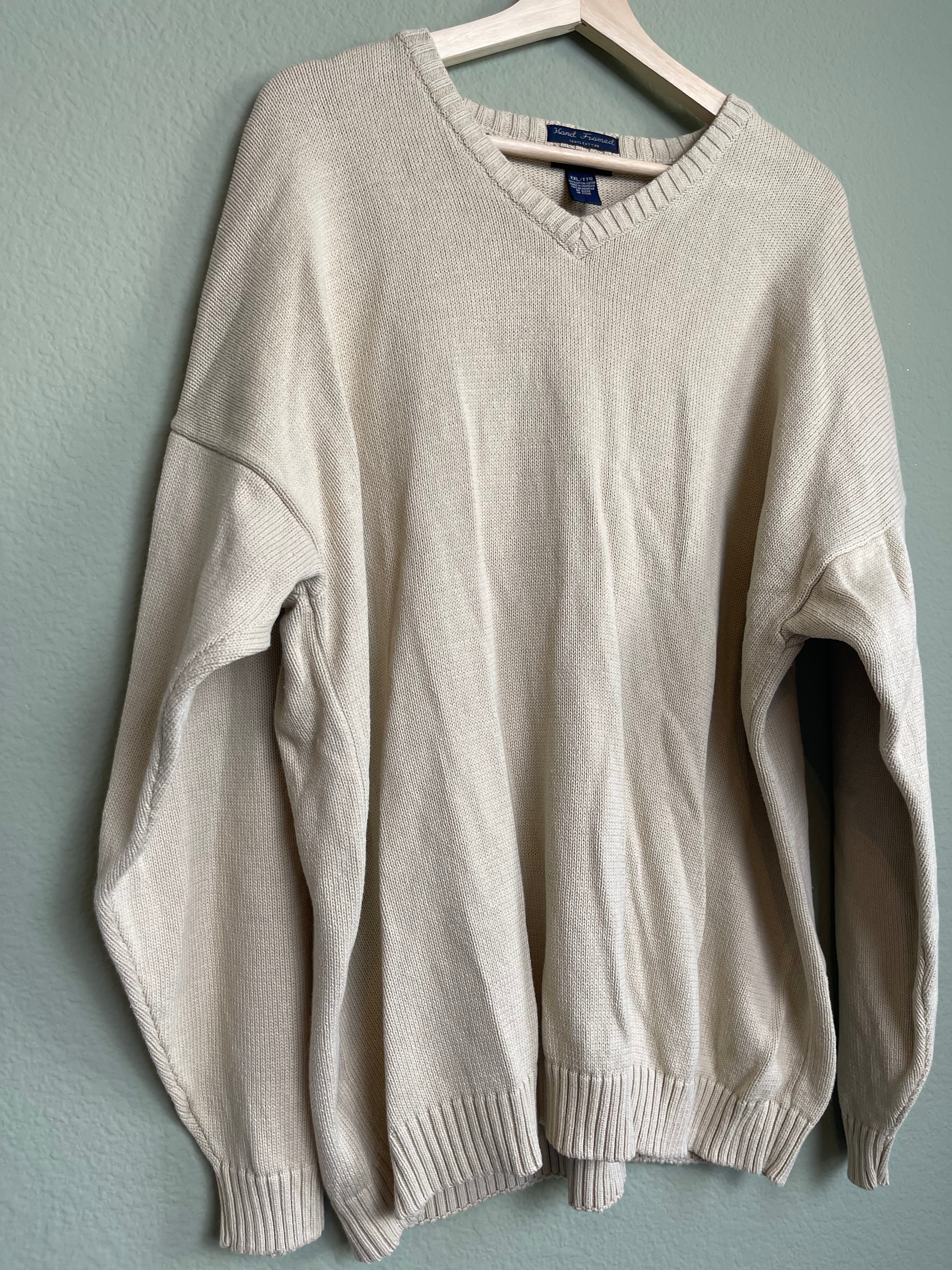 Vintage Menswear V Neck Knit Sweater sz xxl