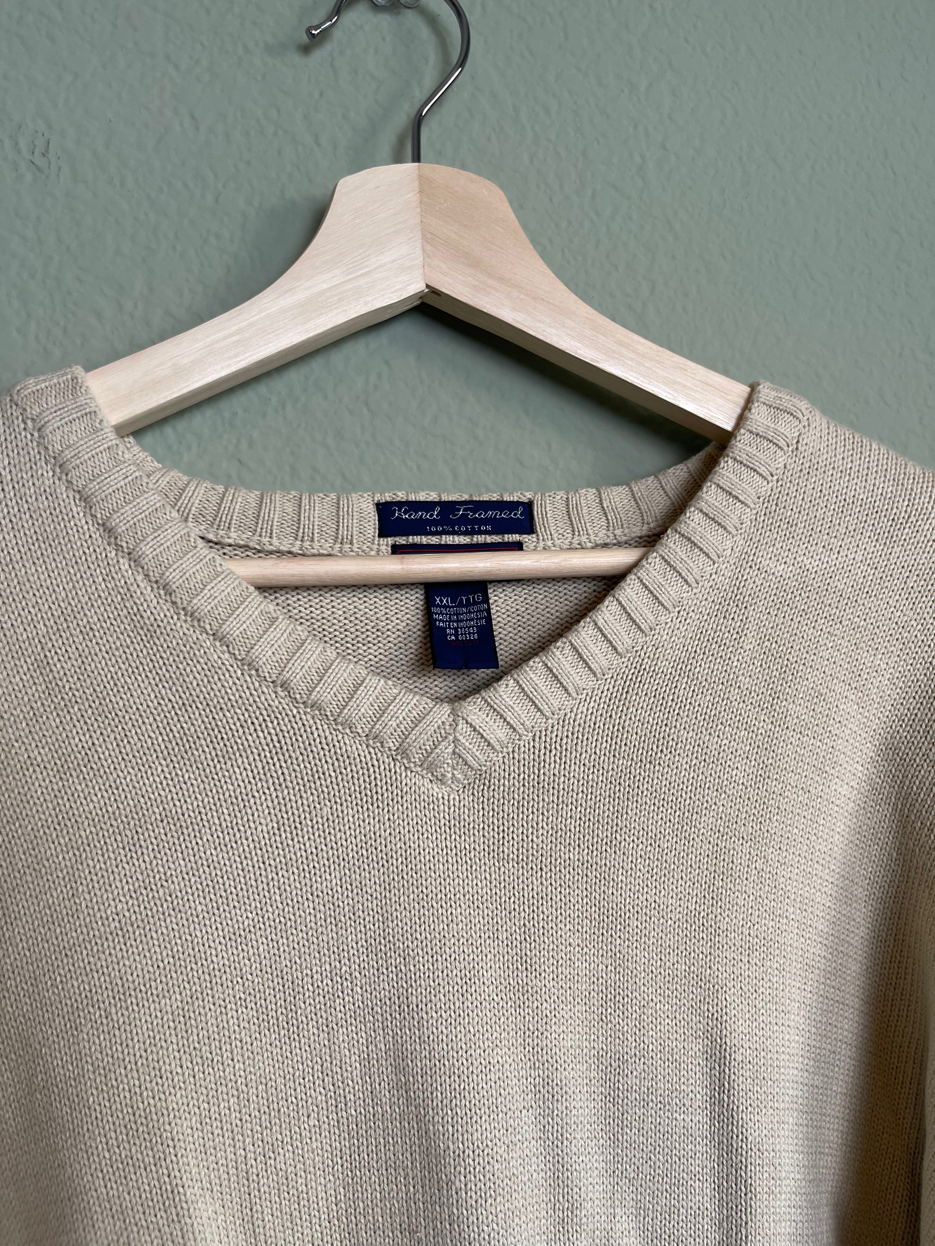 Vintage Menswear V Neck Knit Sweater sz xxl