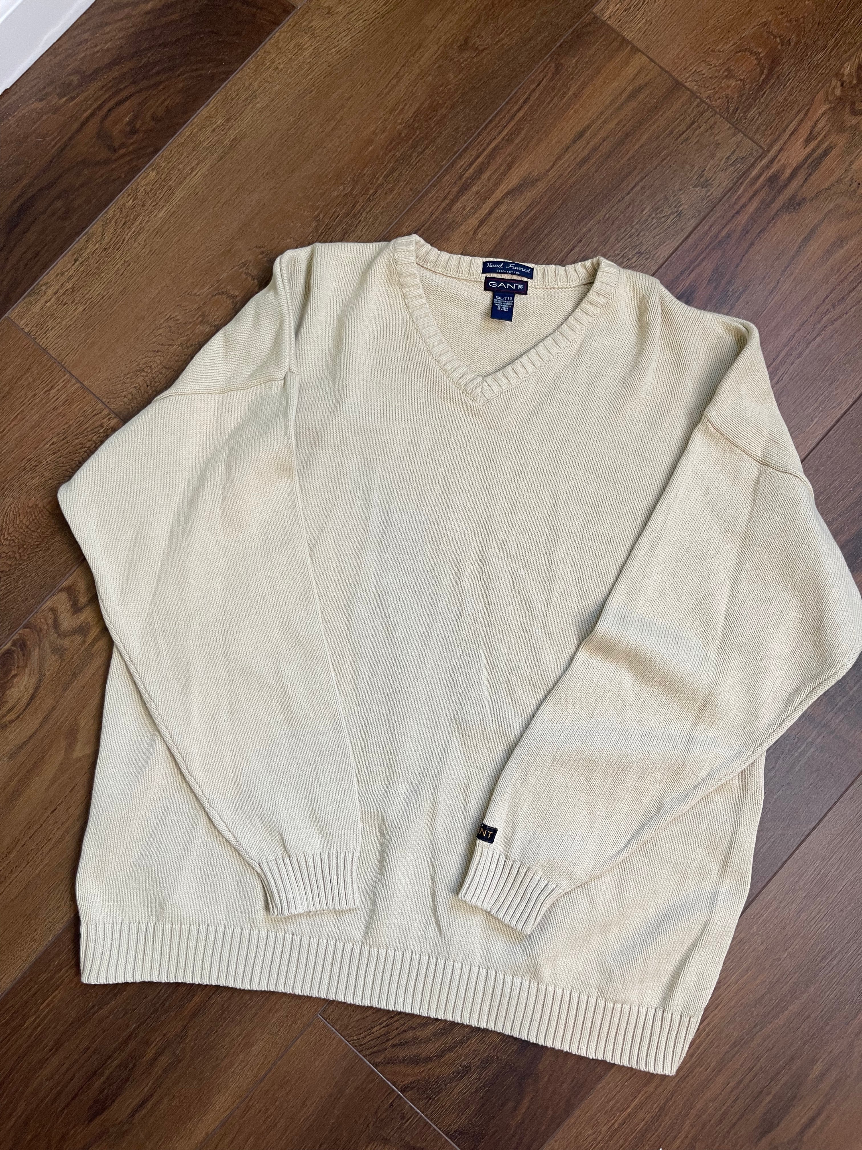 Vintage Menswear V Neck Knit Sweater sz xxl
