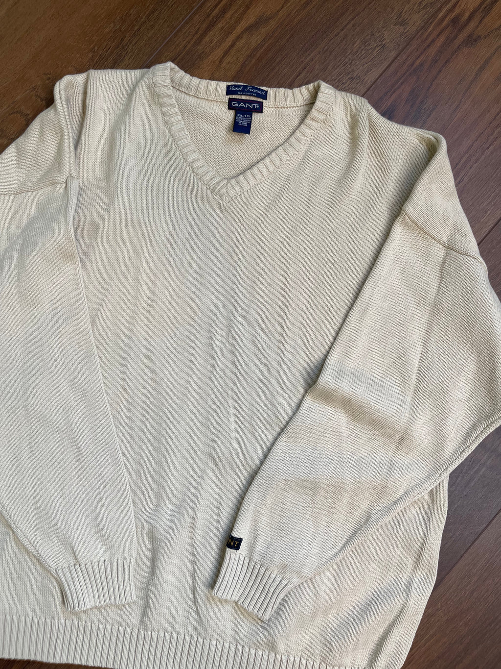 Vintage Menswear V Neck Knit Sweater sz xxl