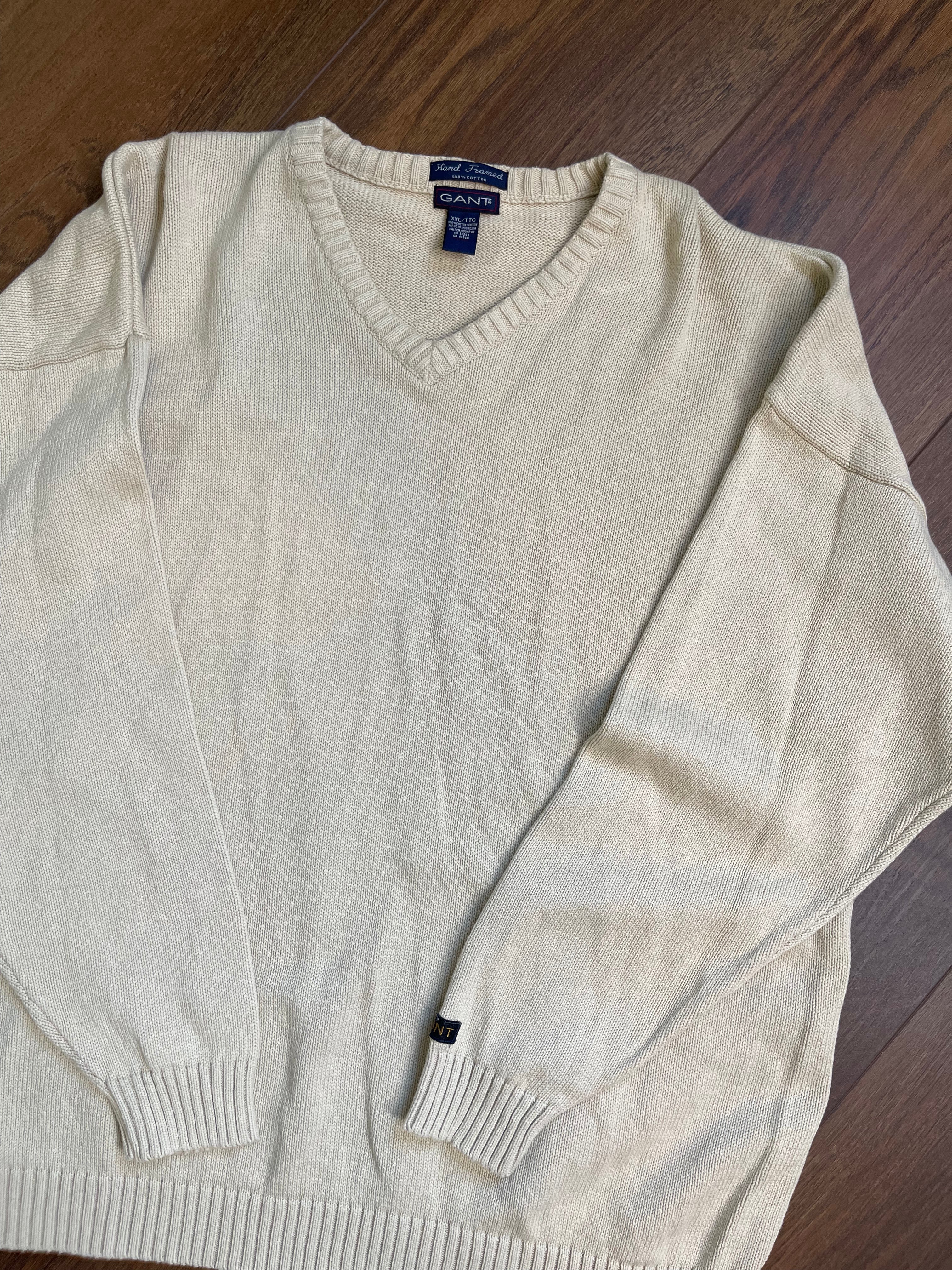 Vintage Menswear V Neck Knit Sweater sz xxl
