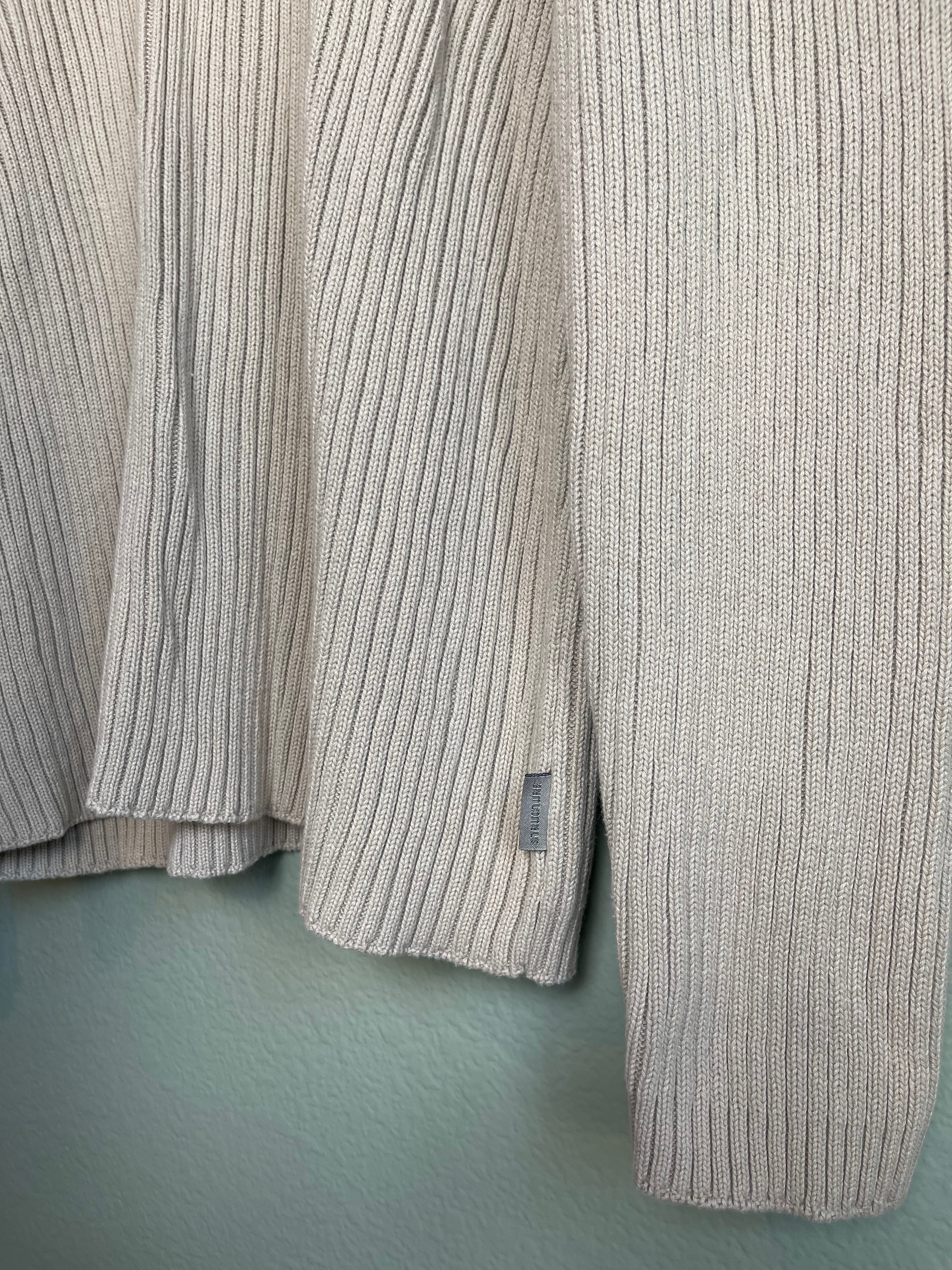 Vintage V Neck Ribbed Heavyweight Menswear Sweater Top sz xl