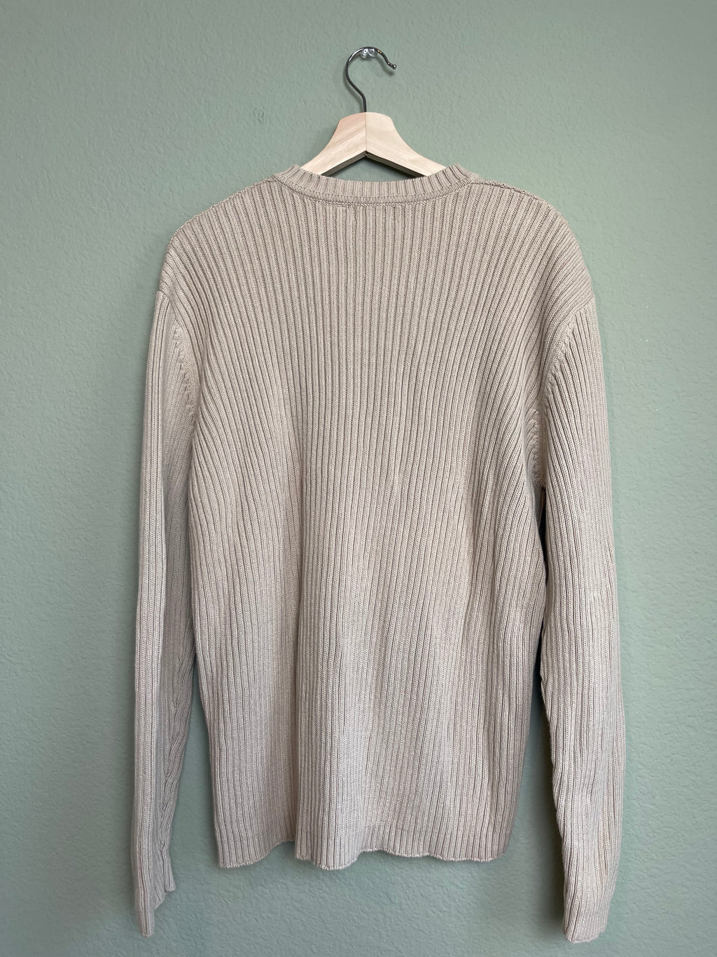 Vintage V Neck Ribbed Heavyweight Menswear Sweater Top sz xl