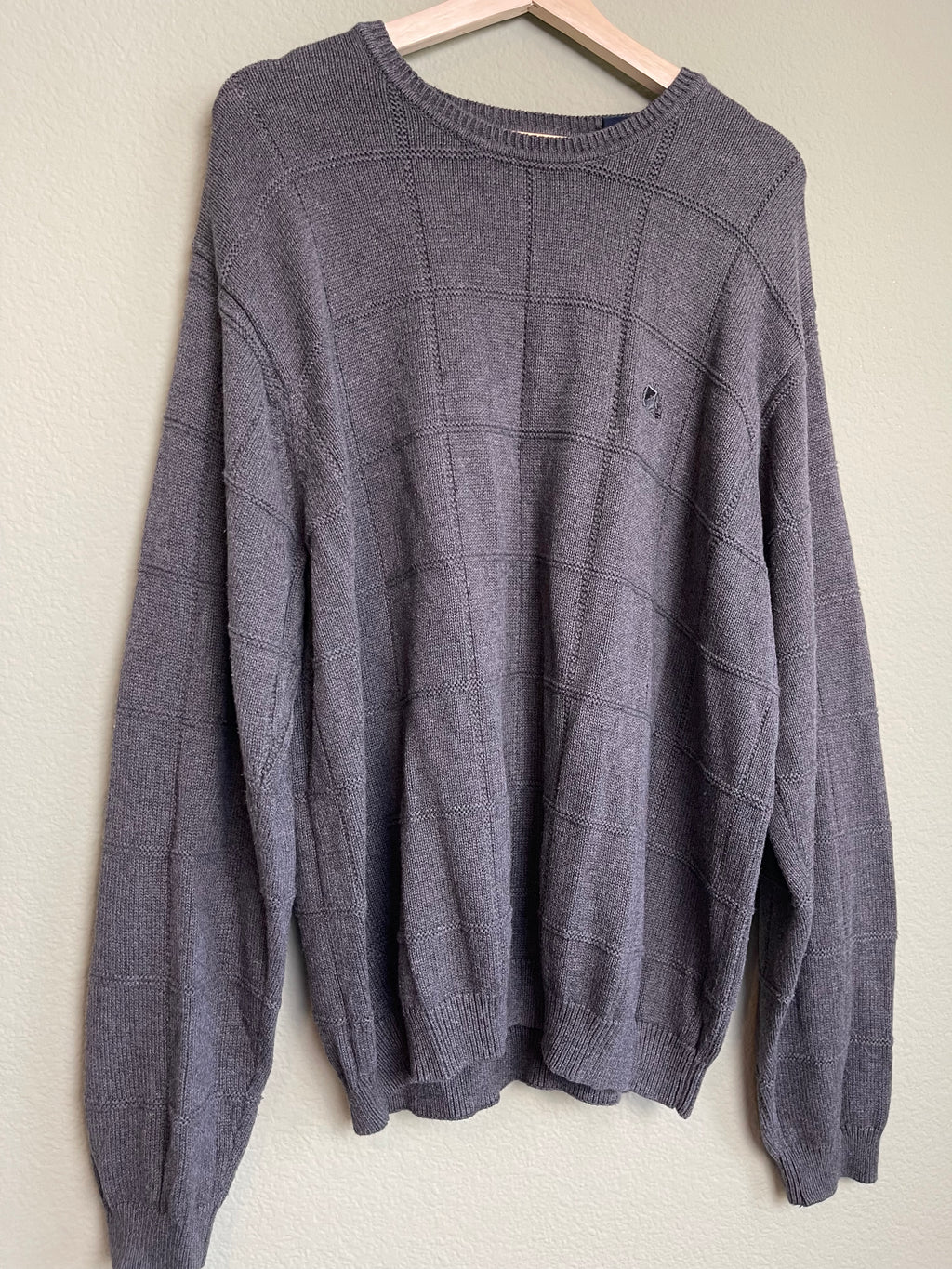 Vintage Charcoal Gray Menswear IZOD Crew nNeck Sweater sz xxl
