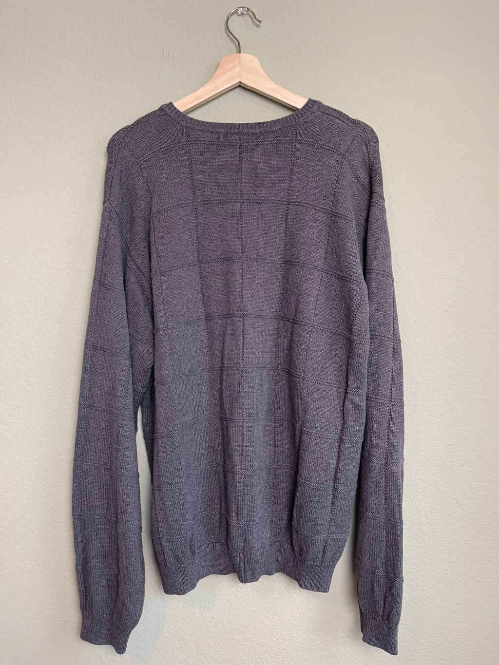 Vintage Charcoal Gray Menswear IZOD Crew nNeck Sweater sz xxl