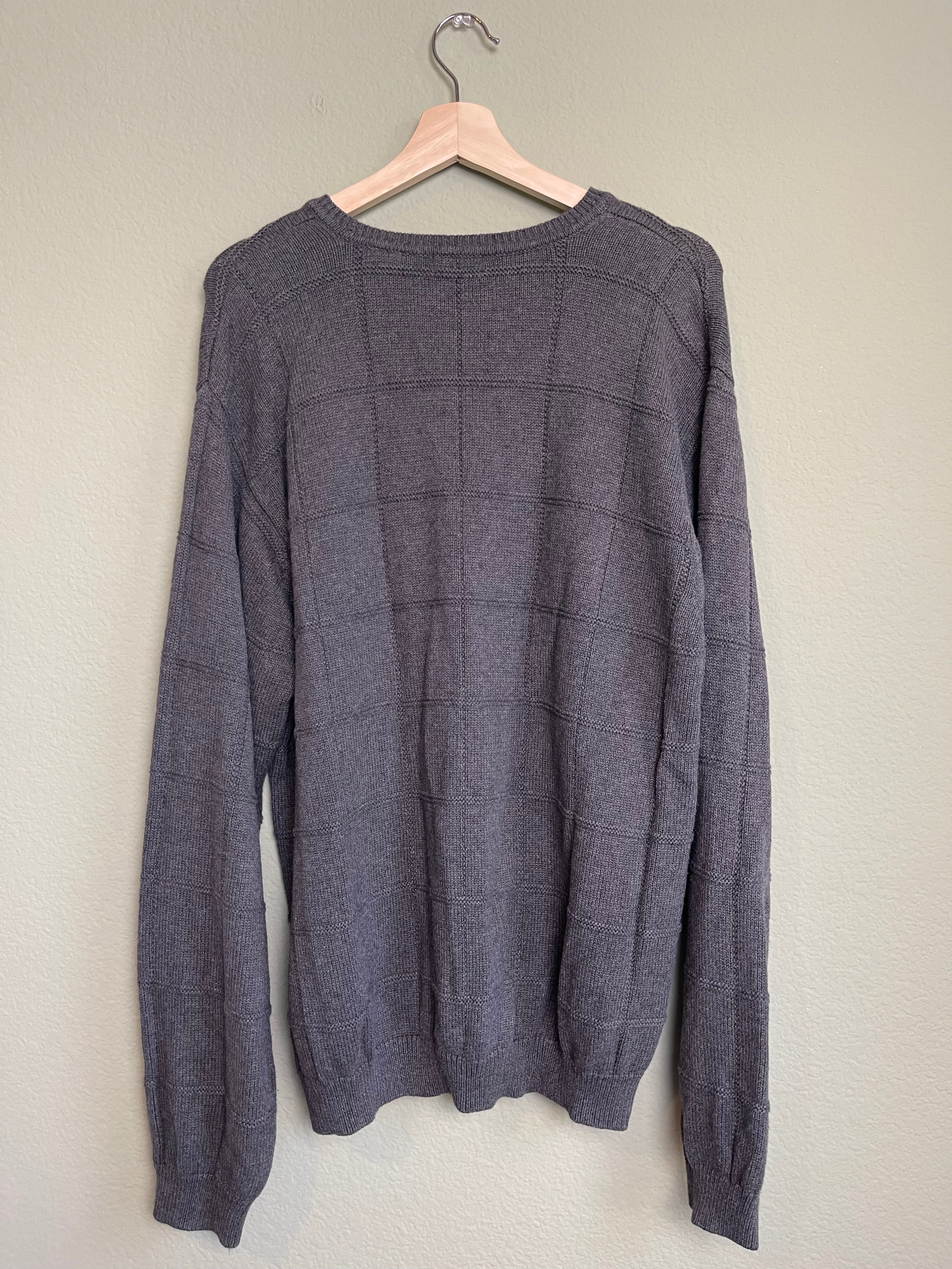 Vintage Charcoal Gray Menswear IZOD Crew nNeck Sweater sz xxl