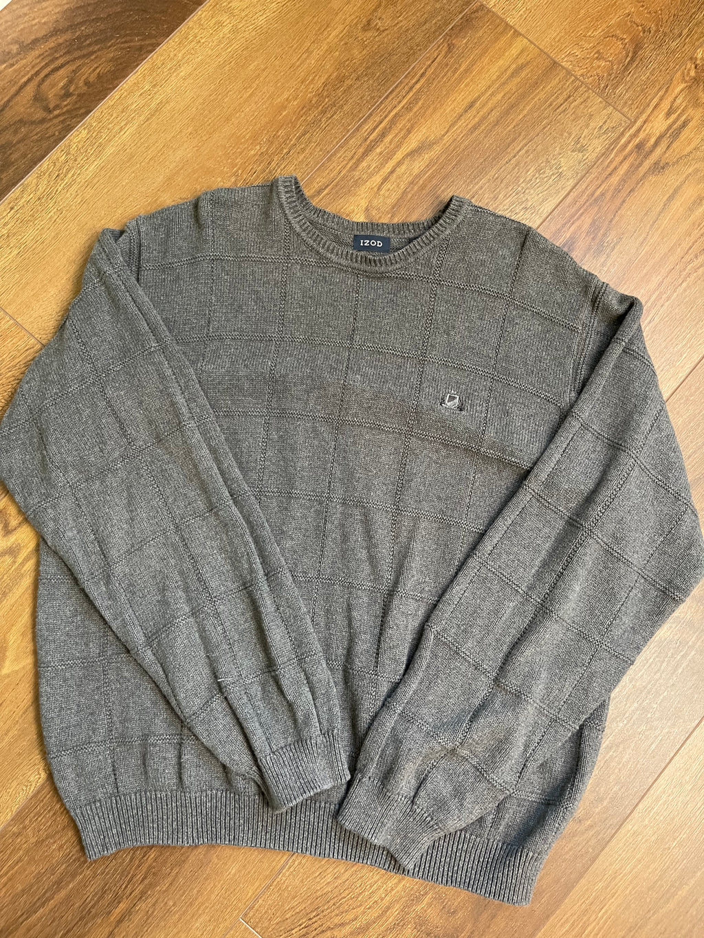 Vintage Charcoal Gray Menswear IZOD Crew nNeck Sweater sz xxl