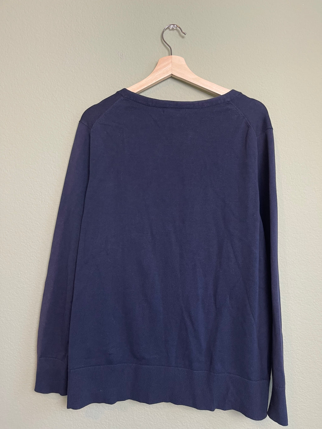 Lands End Navy Button Front Sweater Cardigan sz 3x
