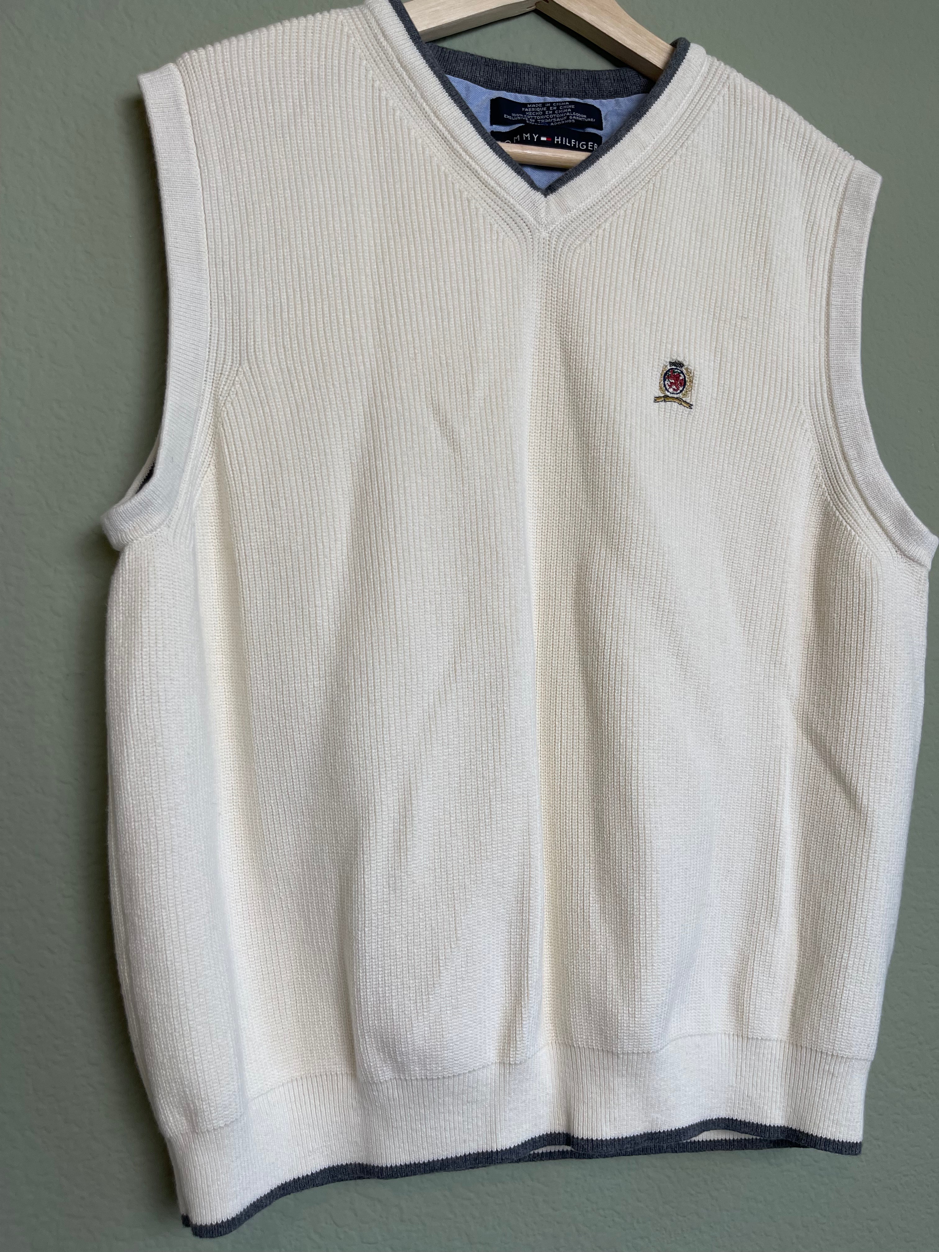 Tommy Hilfiger Cotton Sweater Vest sz l-xl