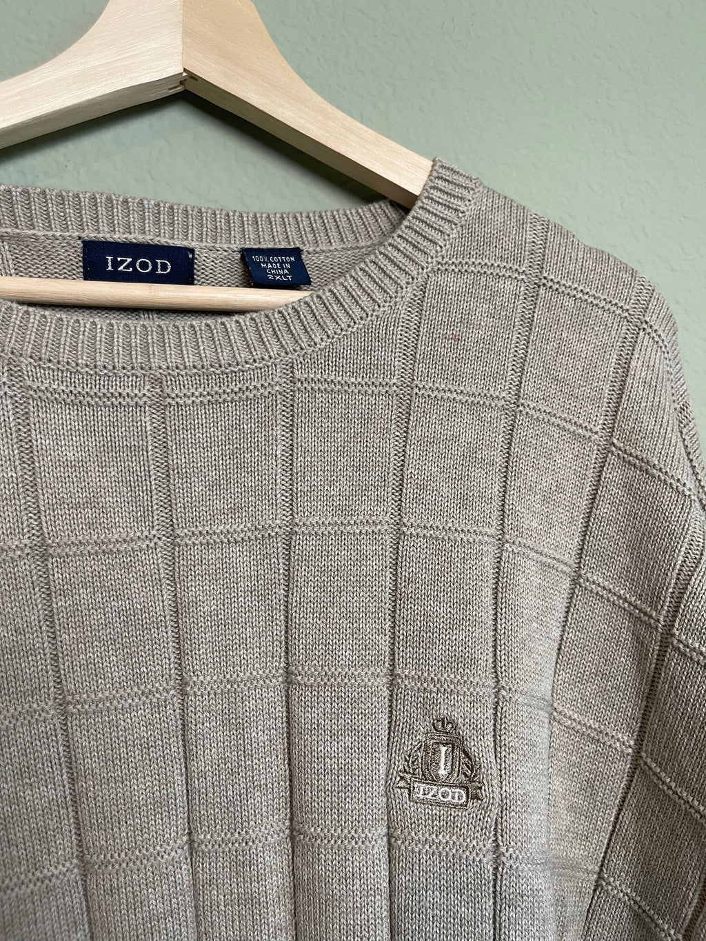 Vintage Menswear IZOD Crewneck Knit Sweater sz 2x-tall
