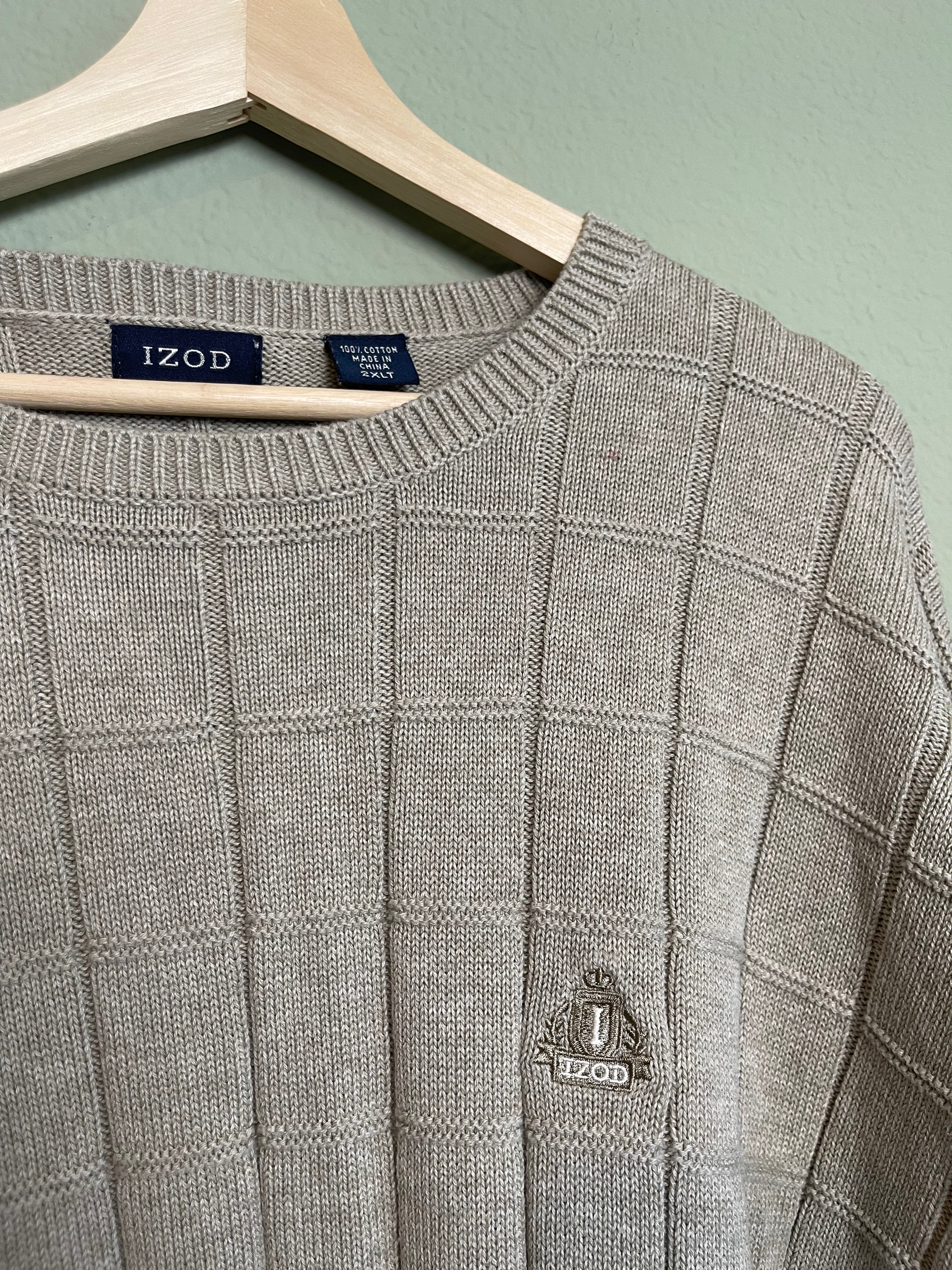 Vintage Menswear IZOD Crewneck Knit Sweater sz 2x-tall