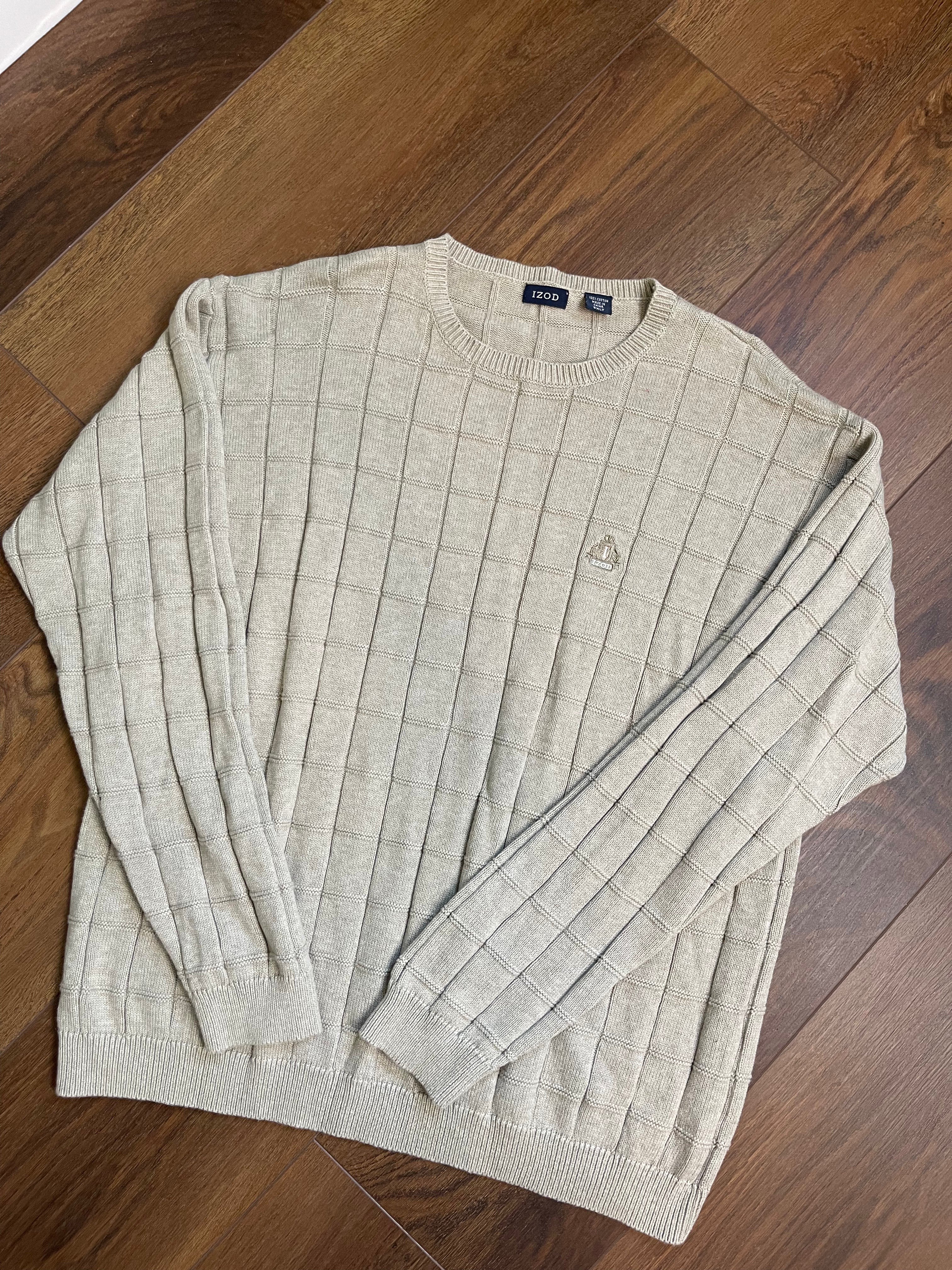 Vintage Menswear IZOD Crewneck Knit Sweater sz 2x-tall