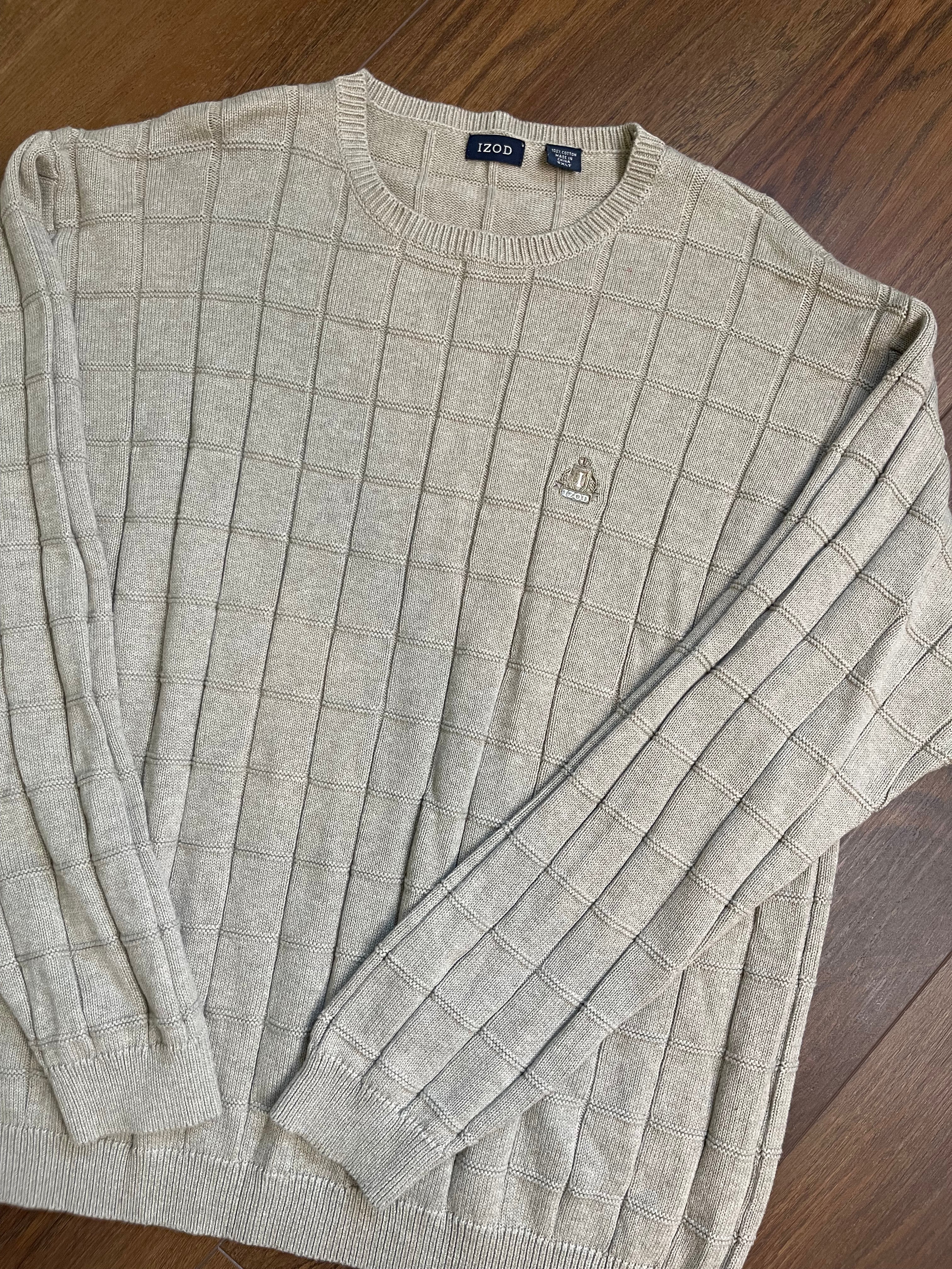 Vintage Menswear IZOD Crewneck Knit Sweater sz 2x-tall