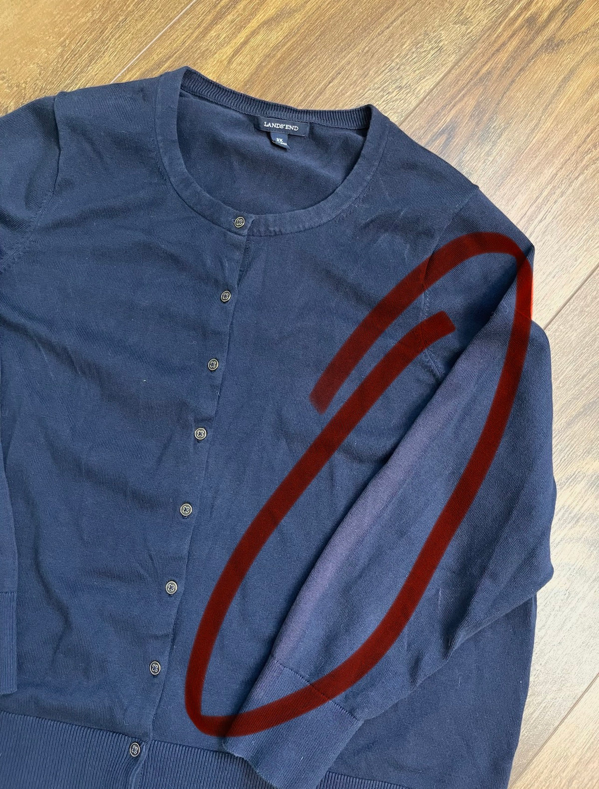Lands End Navy Button Front Sweater Cardigan sz 3x