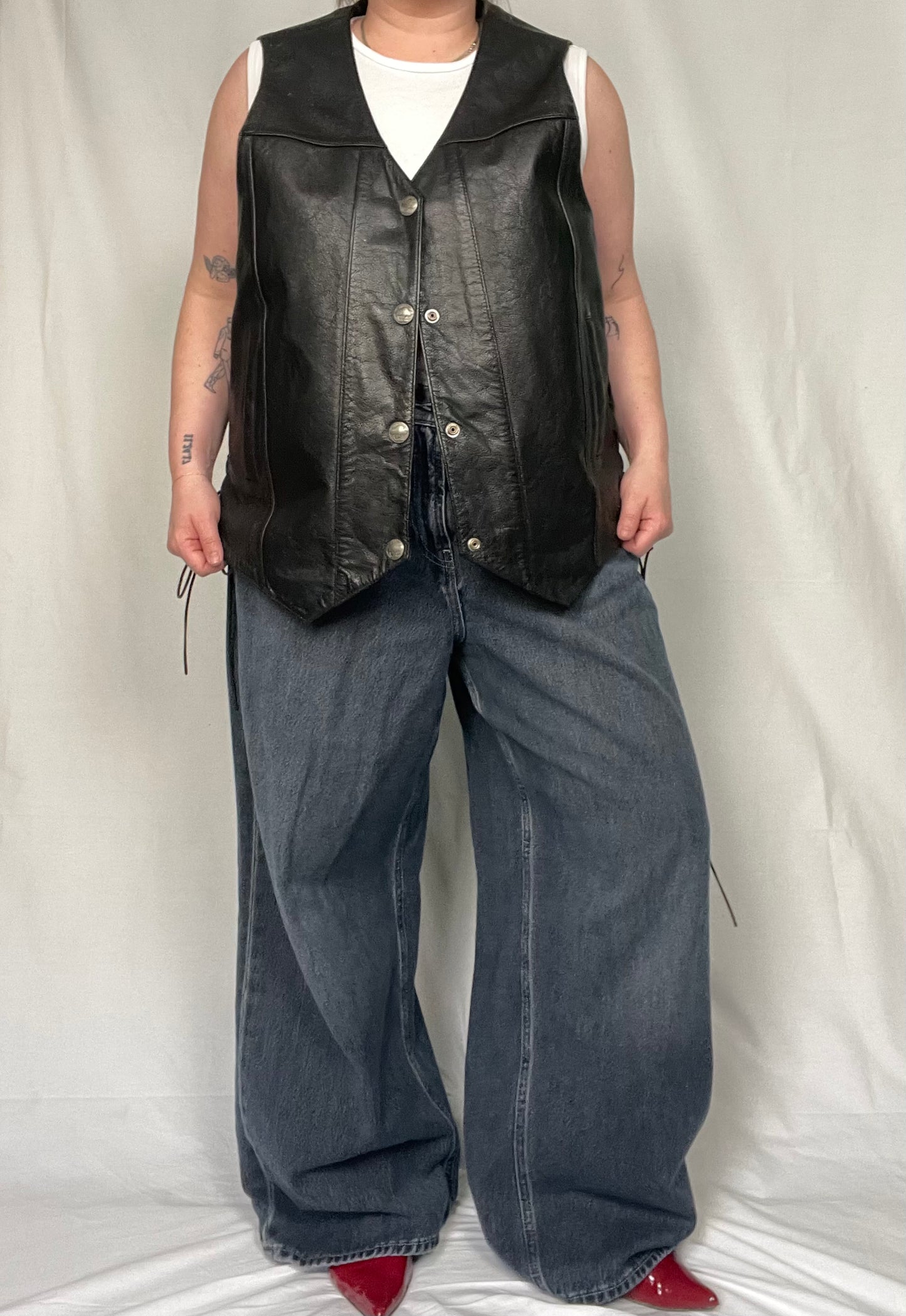 Vintage "Menswear" Leather Biker Vest SZ 1XL-3XL