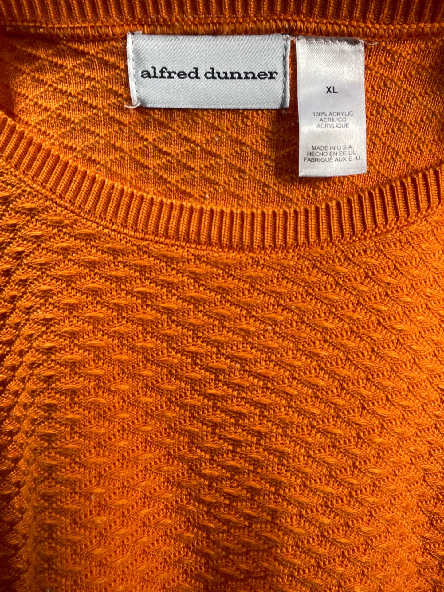 Orange Knit Short Sleeve Sweater Top